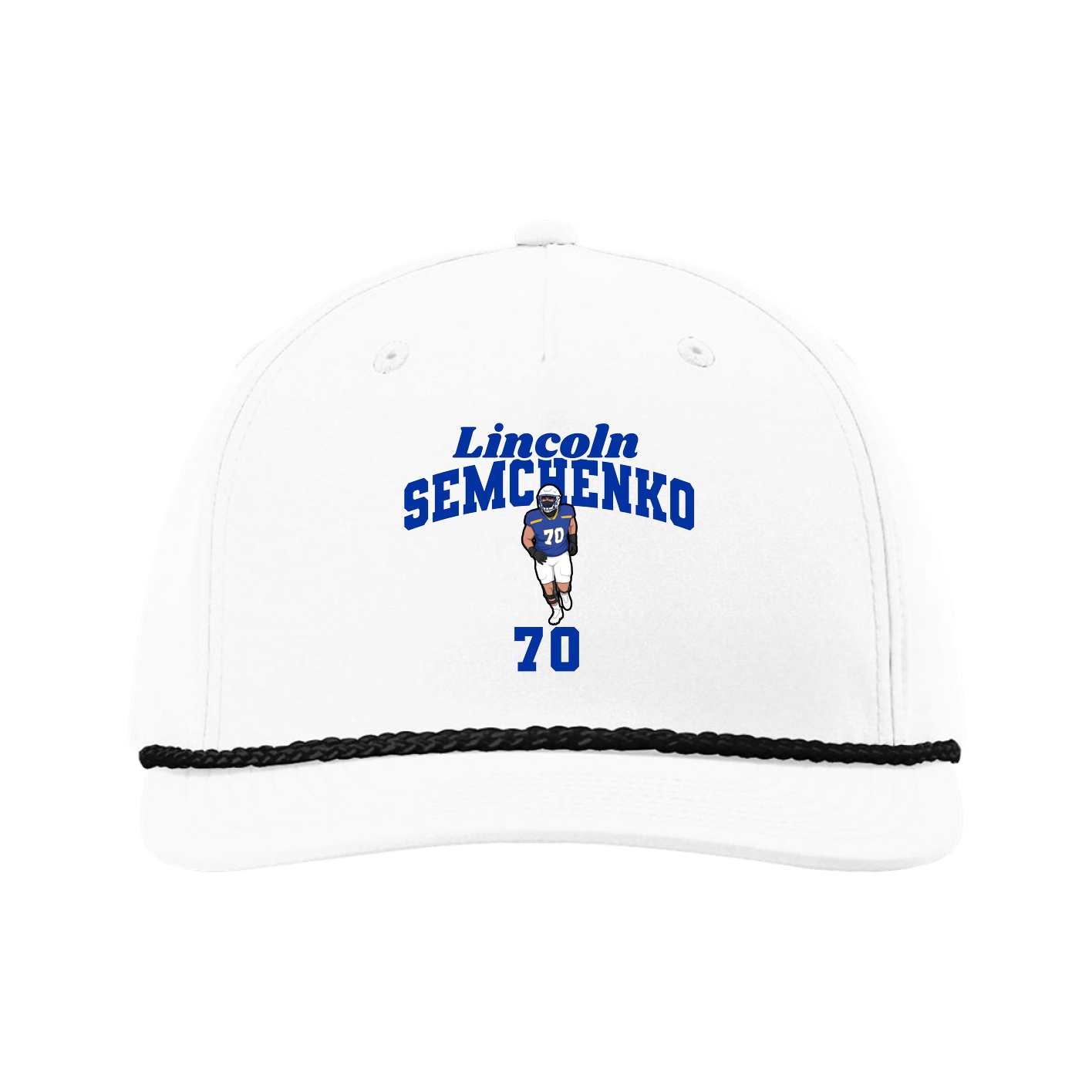Five-Panel Classic Rope Cap — Signature Arch in White