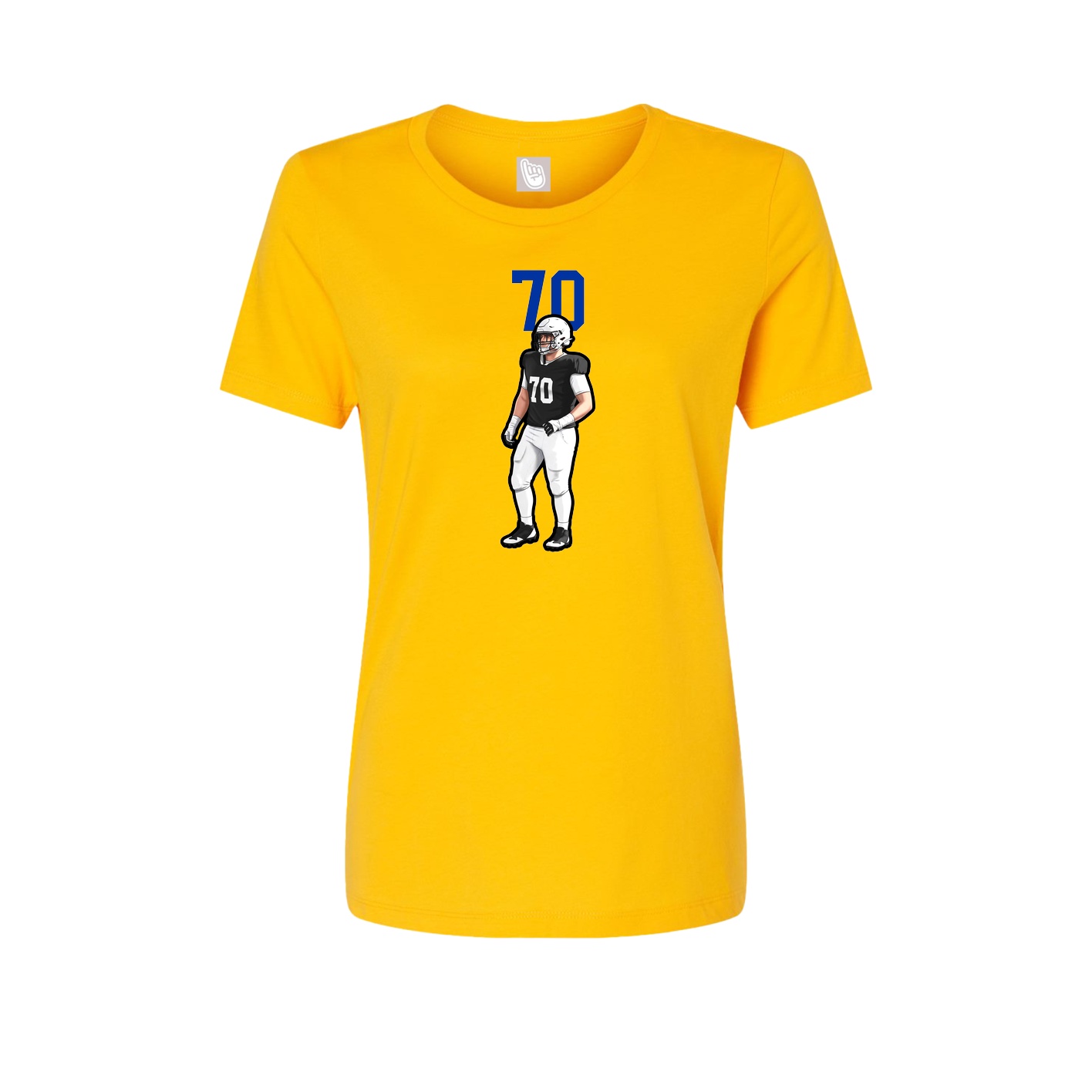 Fitted Women's Tee — Number Top in Gold