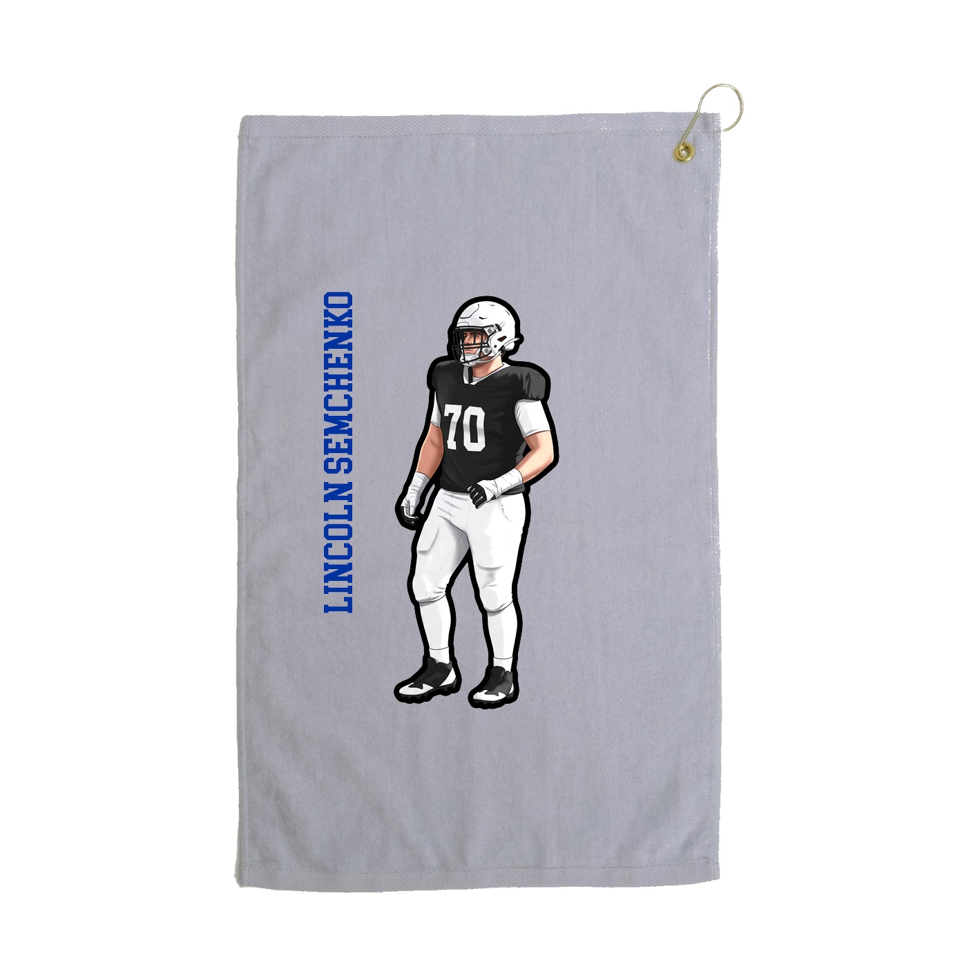 Golf Towel — Name Vertical in Grey