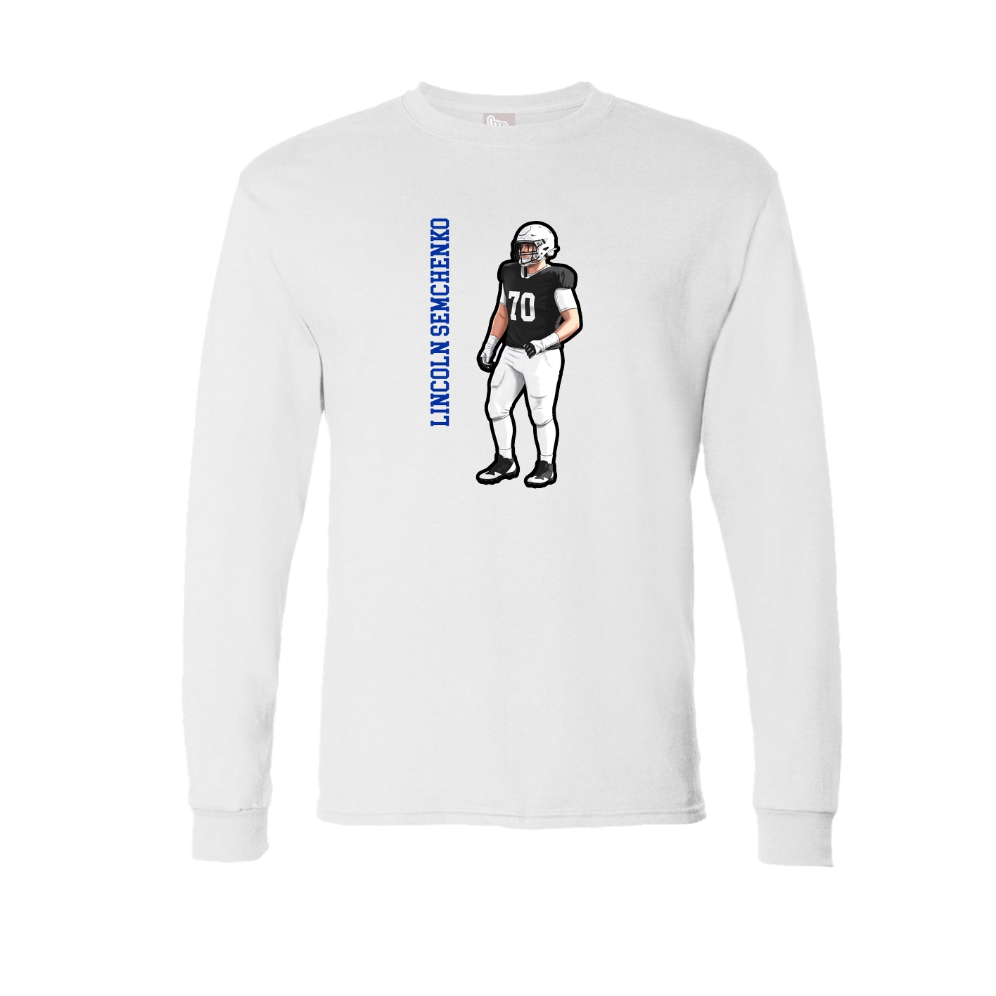 Long Sleeve Tee — Name Vertical in White