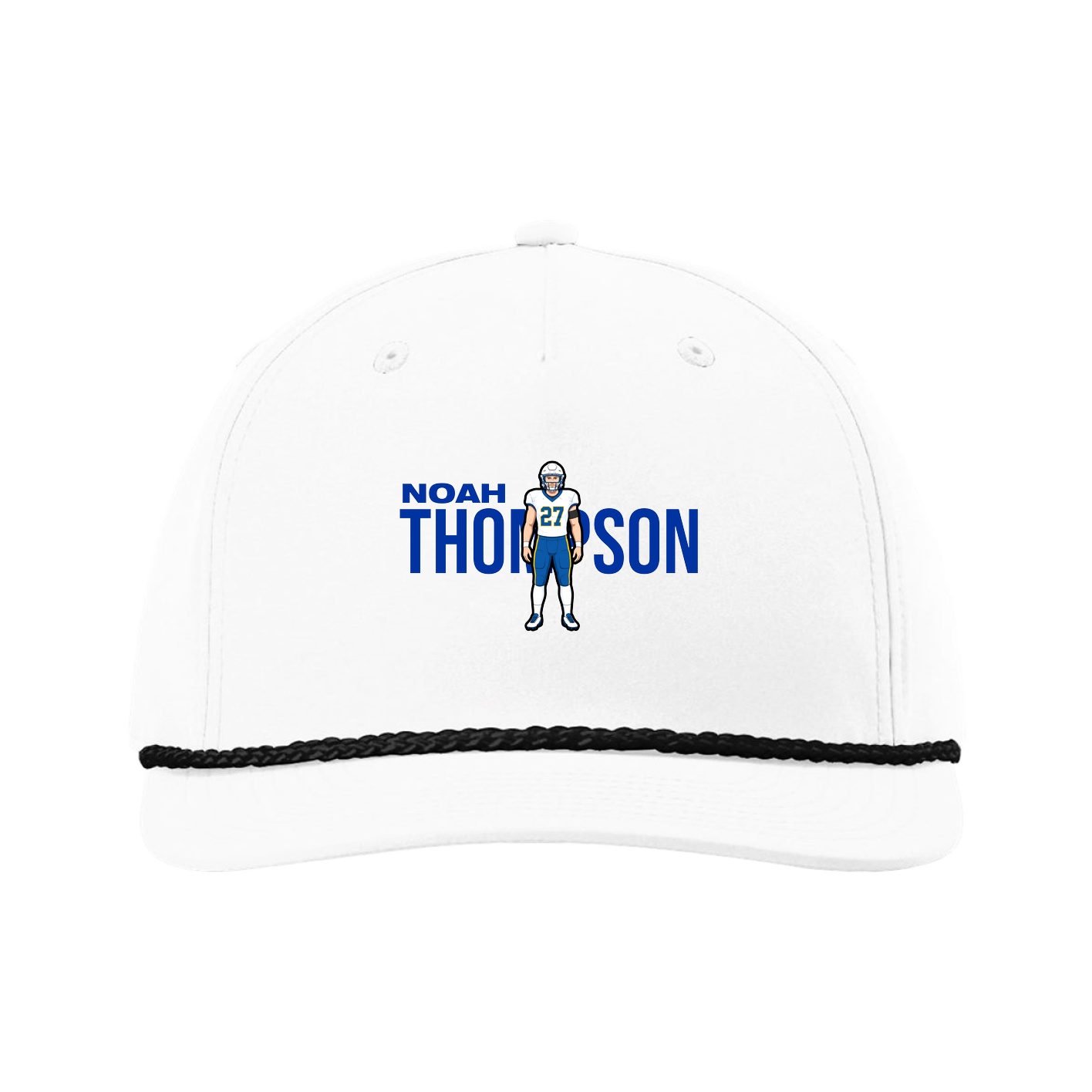 Five-Panel Classic Rope Cap — Player Name in White