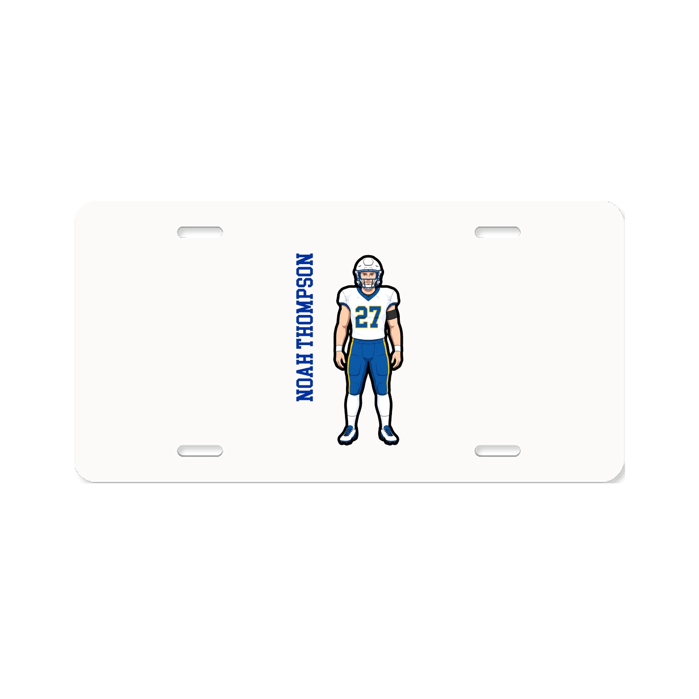 License Plate — Name Vertical in Classic