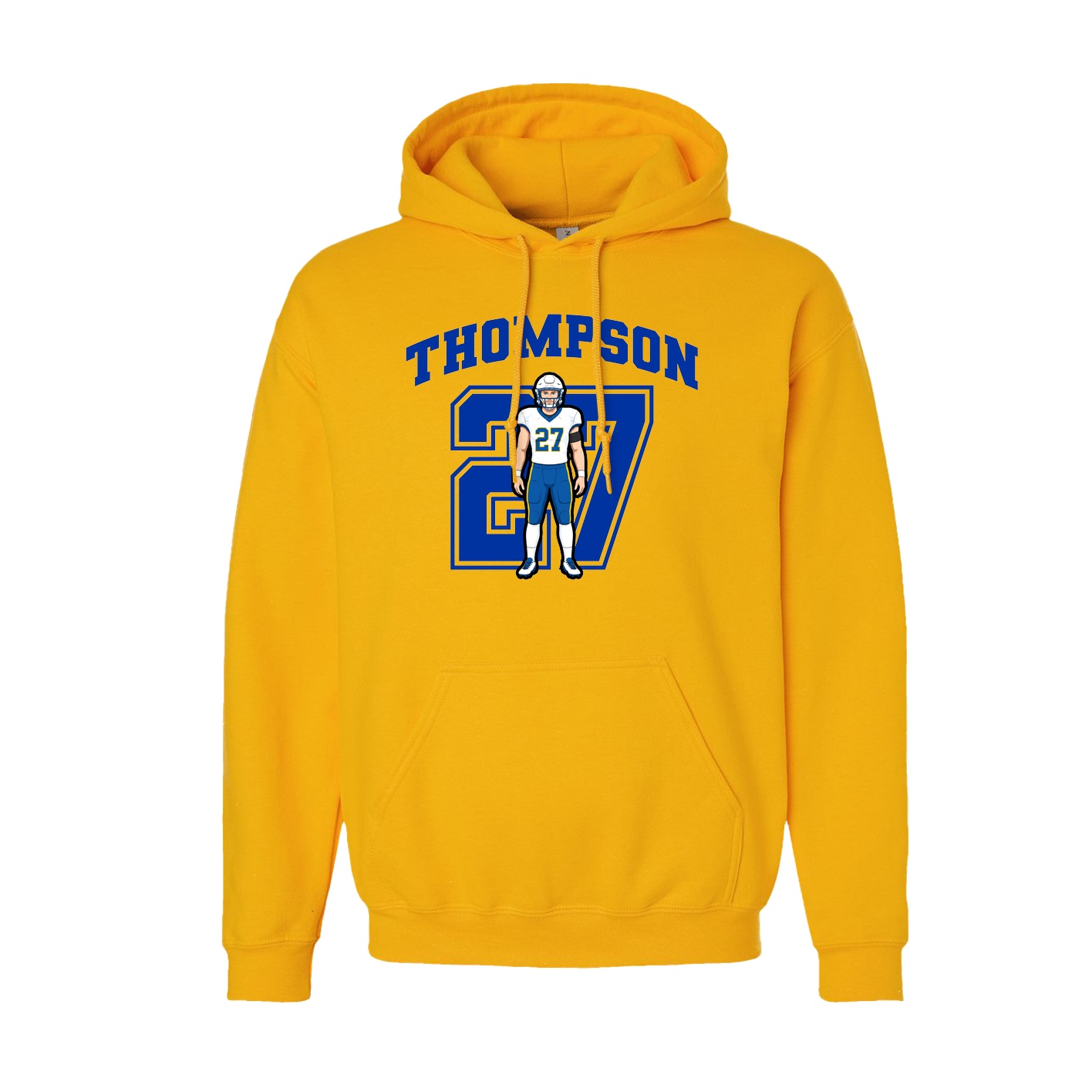Youth Hoodie — Number in Gold