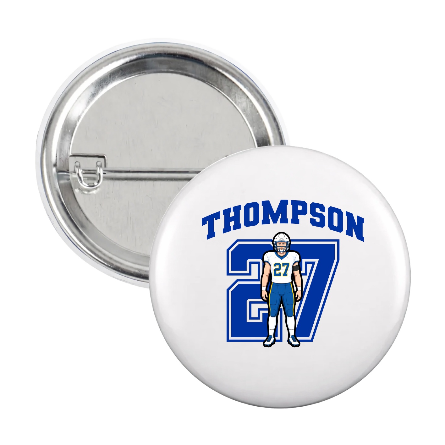 Game Day Button — Number in White