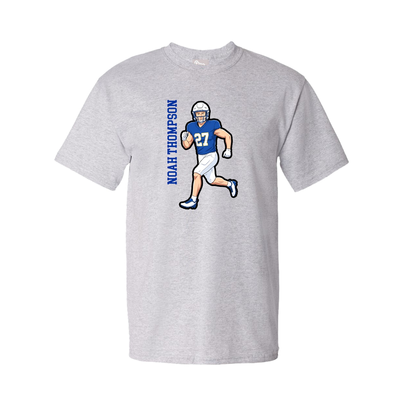 Youth Tee — Name Vertical in Grey