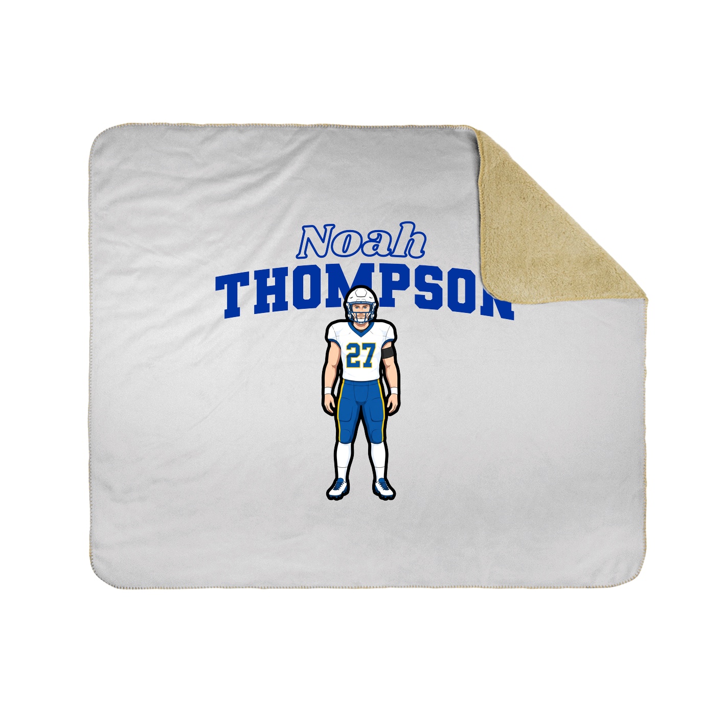 Throw Blanket — Name Arch in White