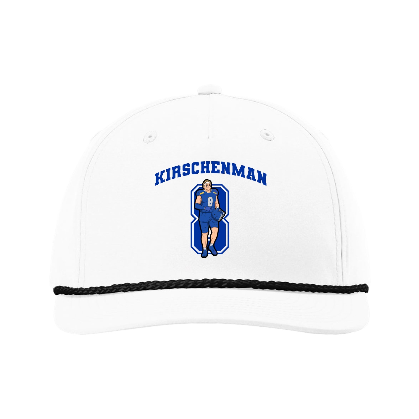 Five-Panel Classic Rope Cap — Number in White