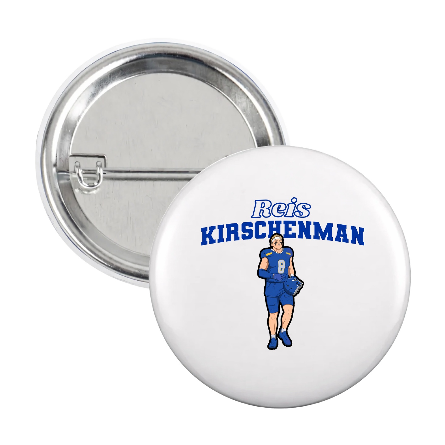 Game Day Button — Name Arch in White