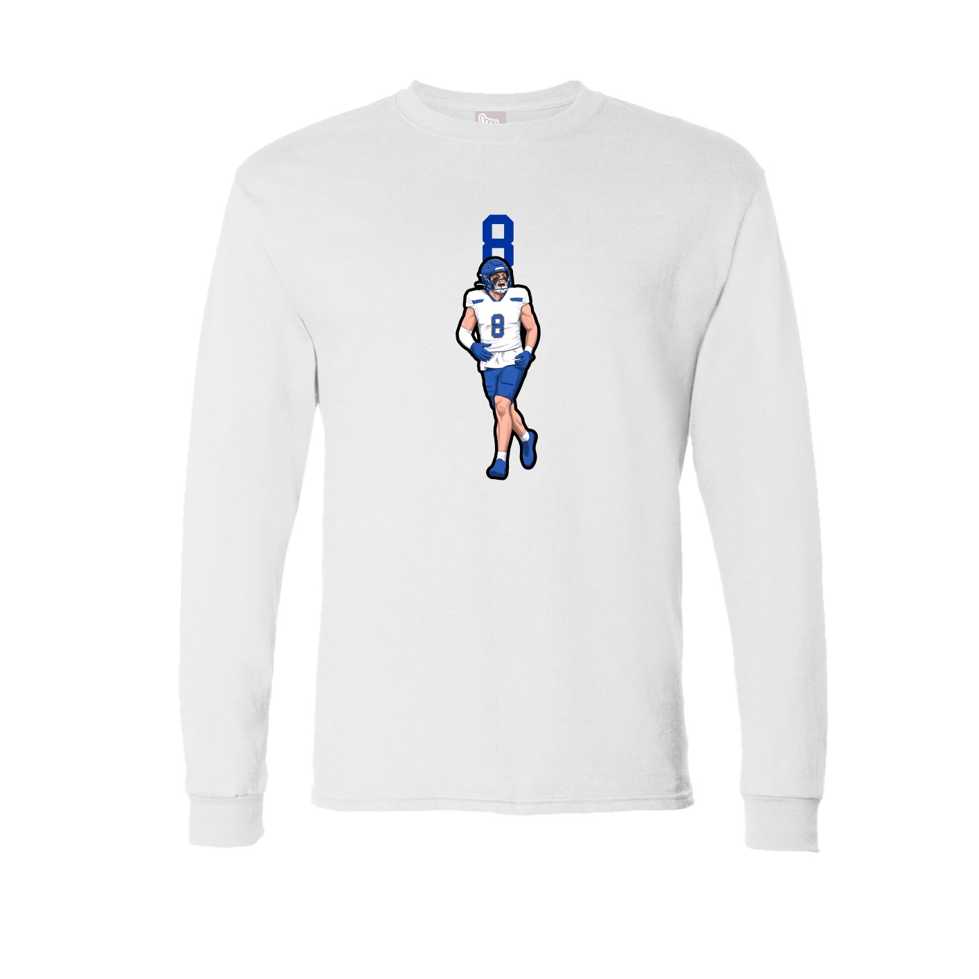 Long Sleeve Tee — Number Top in White