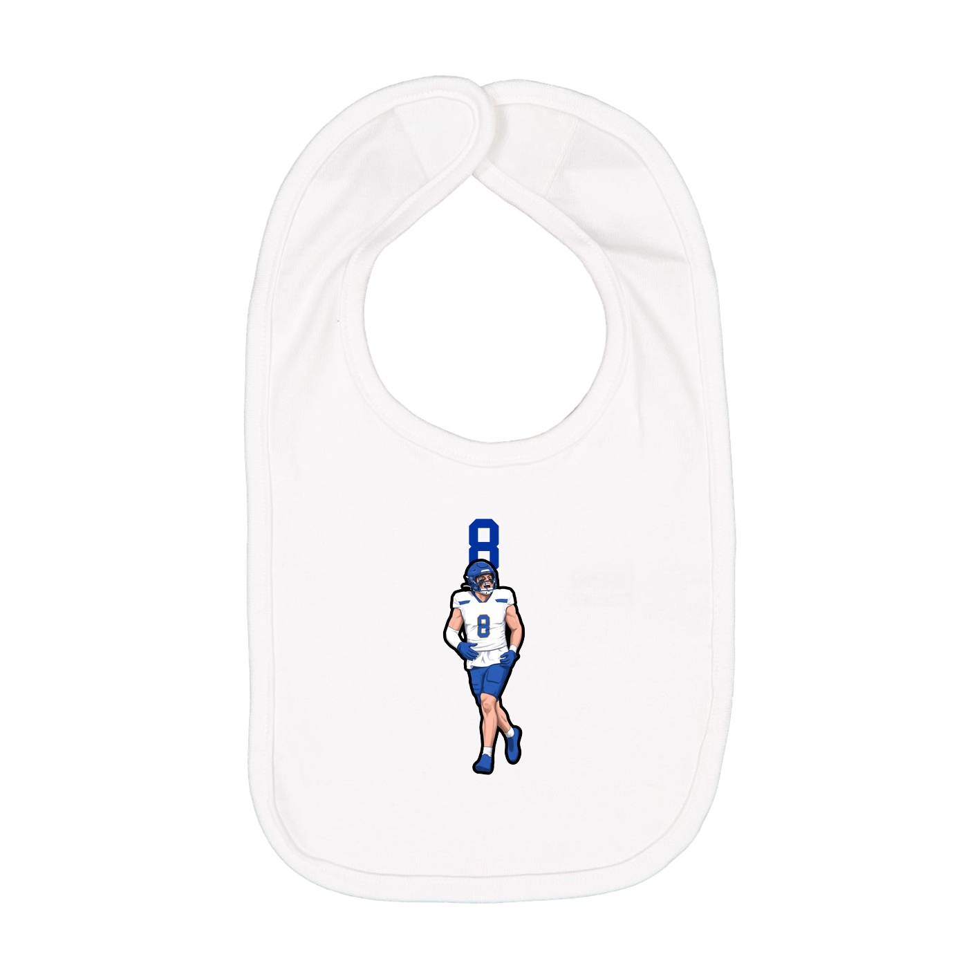 Infant Bib — Number Top in White