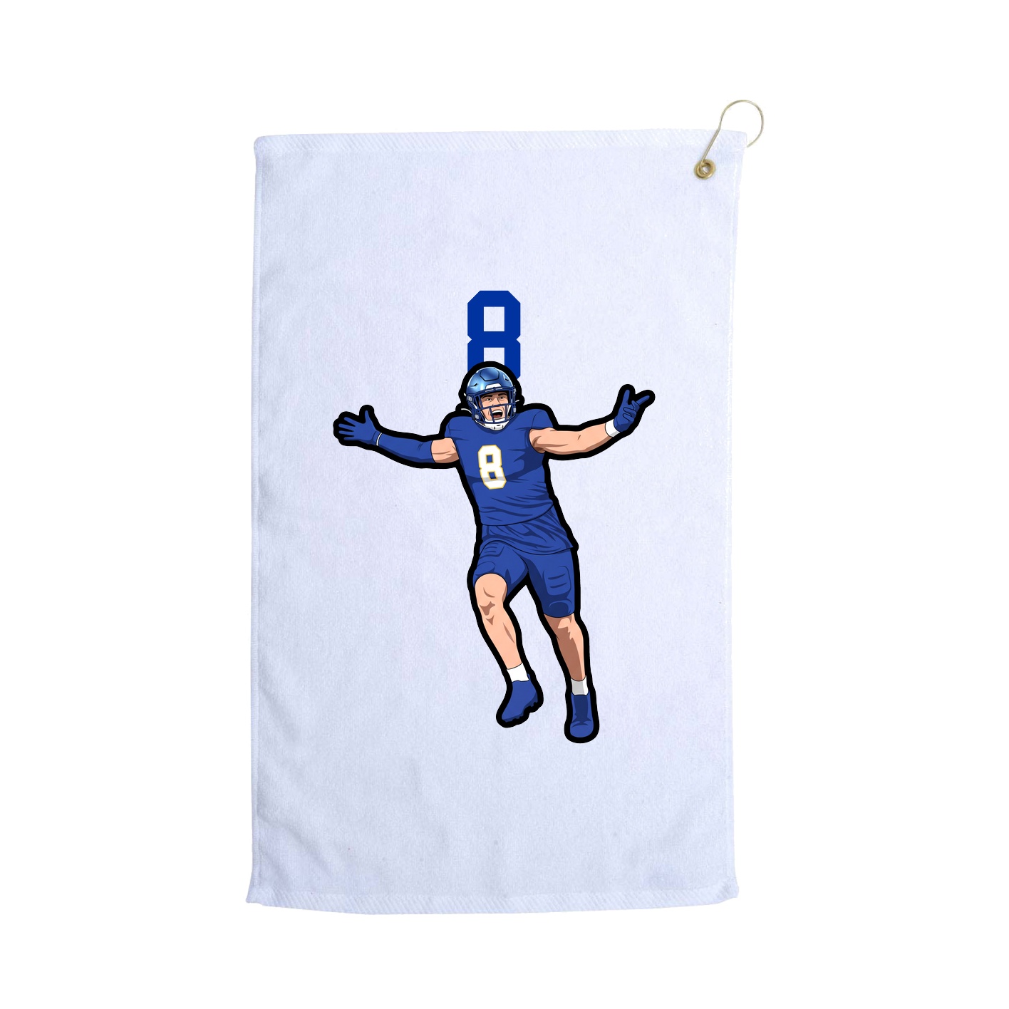 Golf Towel — Number Top in White