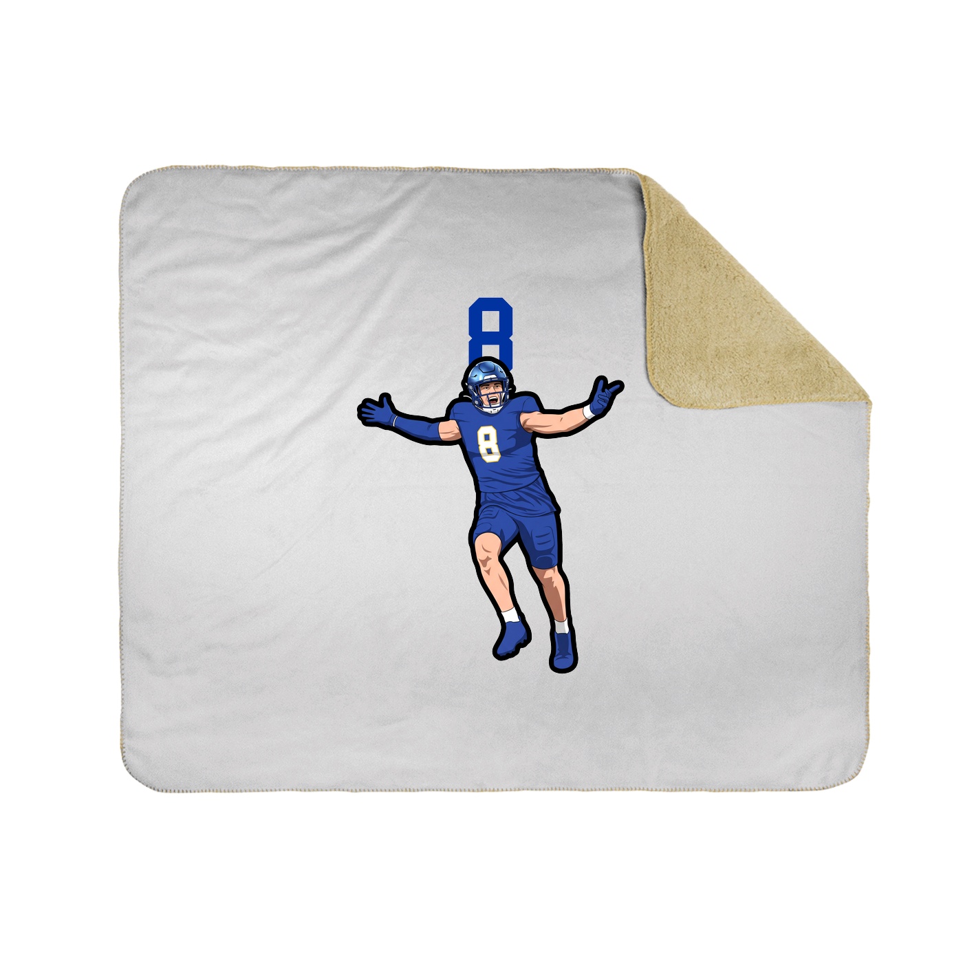 Throw Blanket — Number Top in White