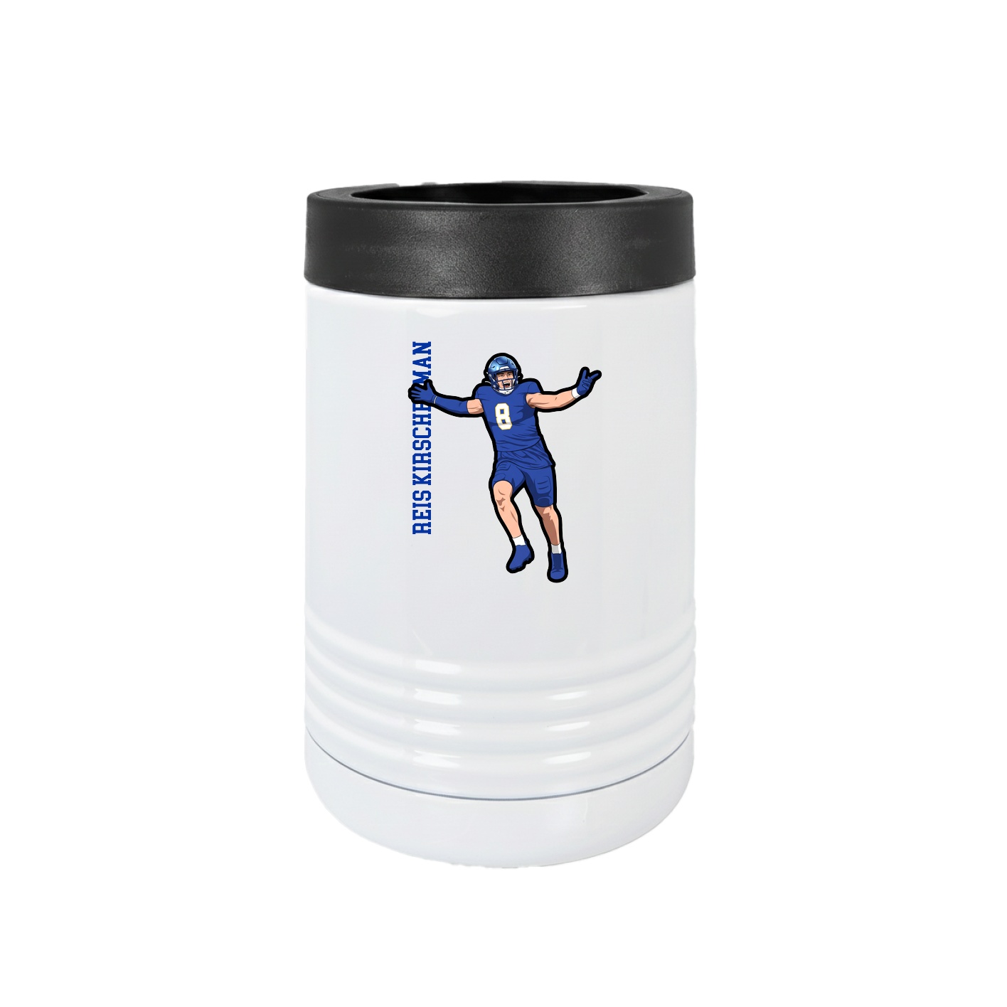 Beverage Holder — Name Vertical in White