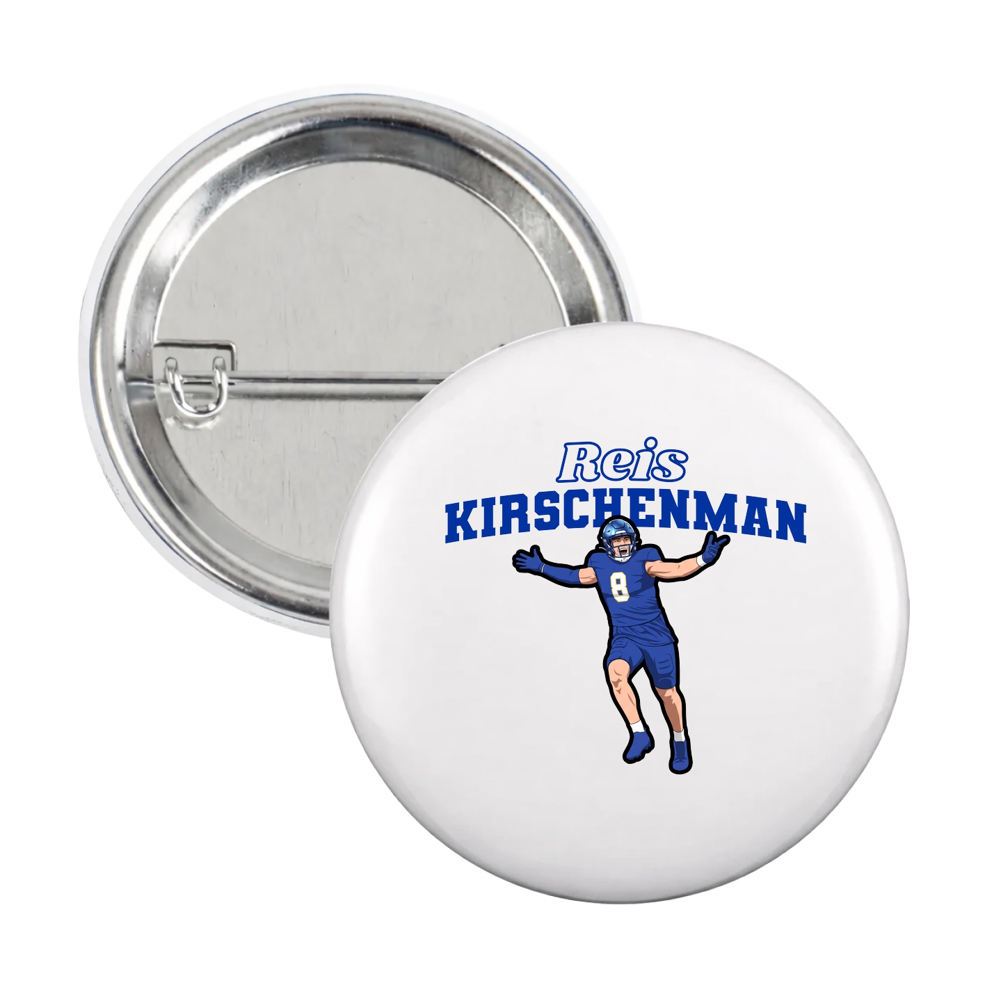 Game Day Button — Name Arch in White