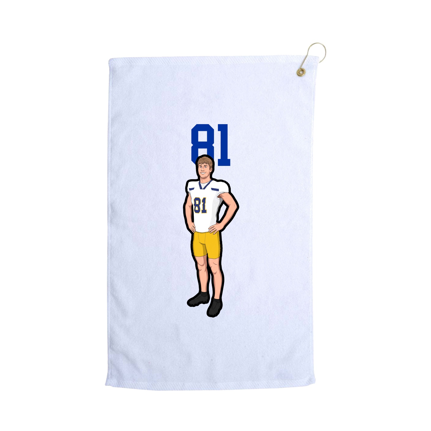 Golf Towel — Number Top in White