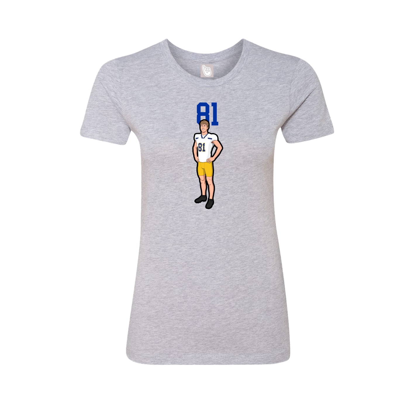 Fitted Women's Tee — Number Top in Grey