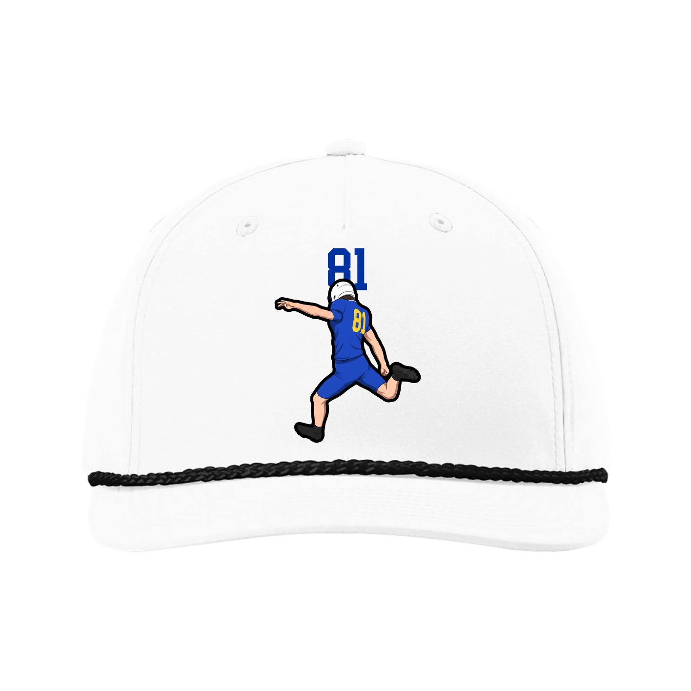 Five-Panel Classic Rope Cap — Number Top in White