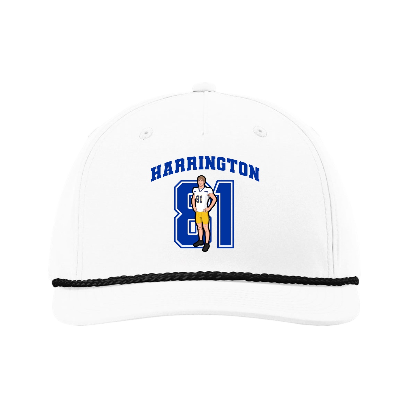 Five-Panel Classic Rope Cap — Number in White