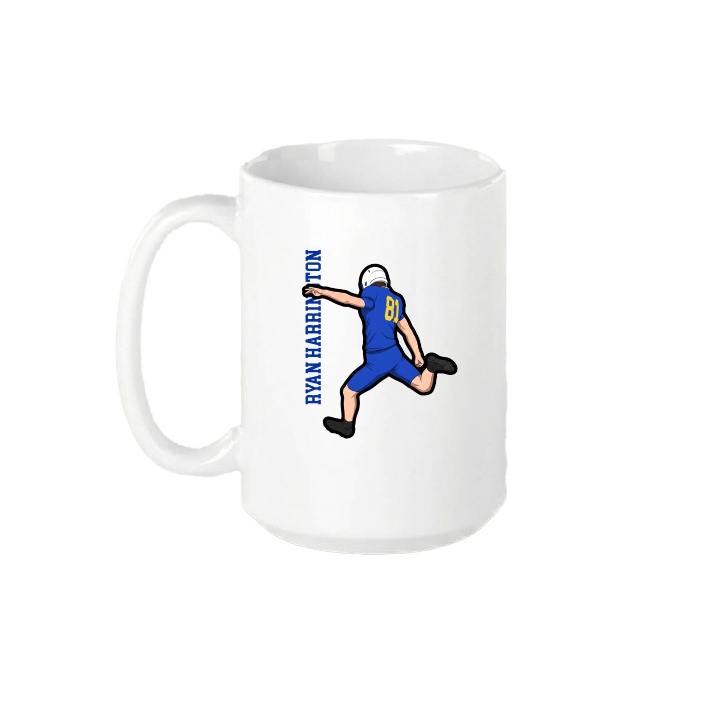 15oz Coffee Mug — Name Vertical in White