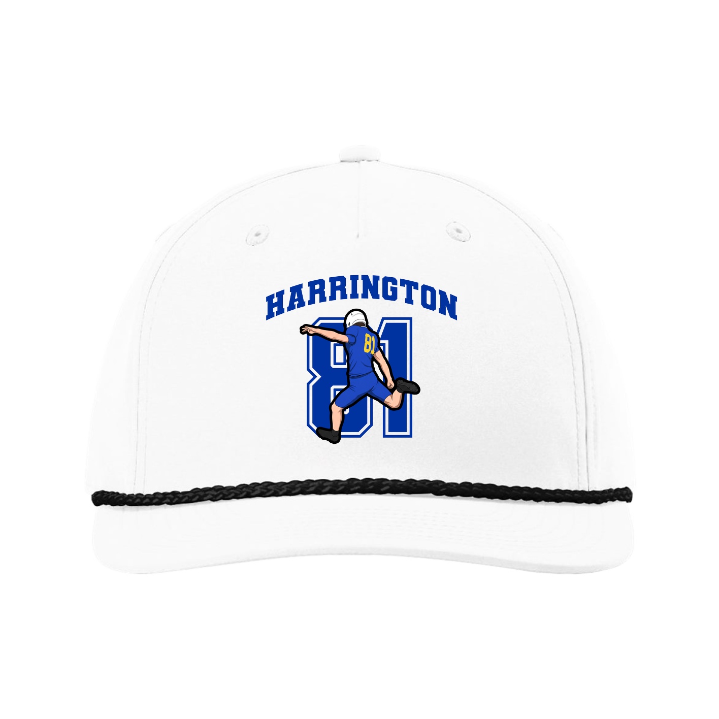 Five-Panel Classic Rope Cap — Number in White