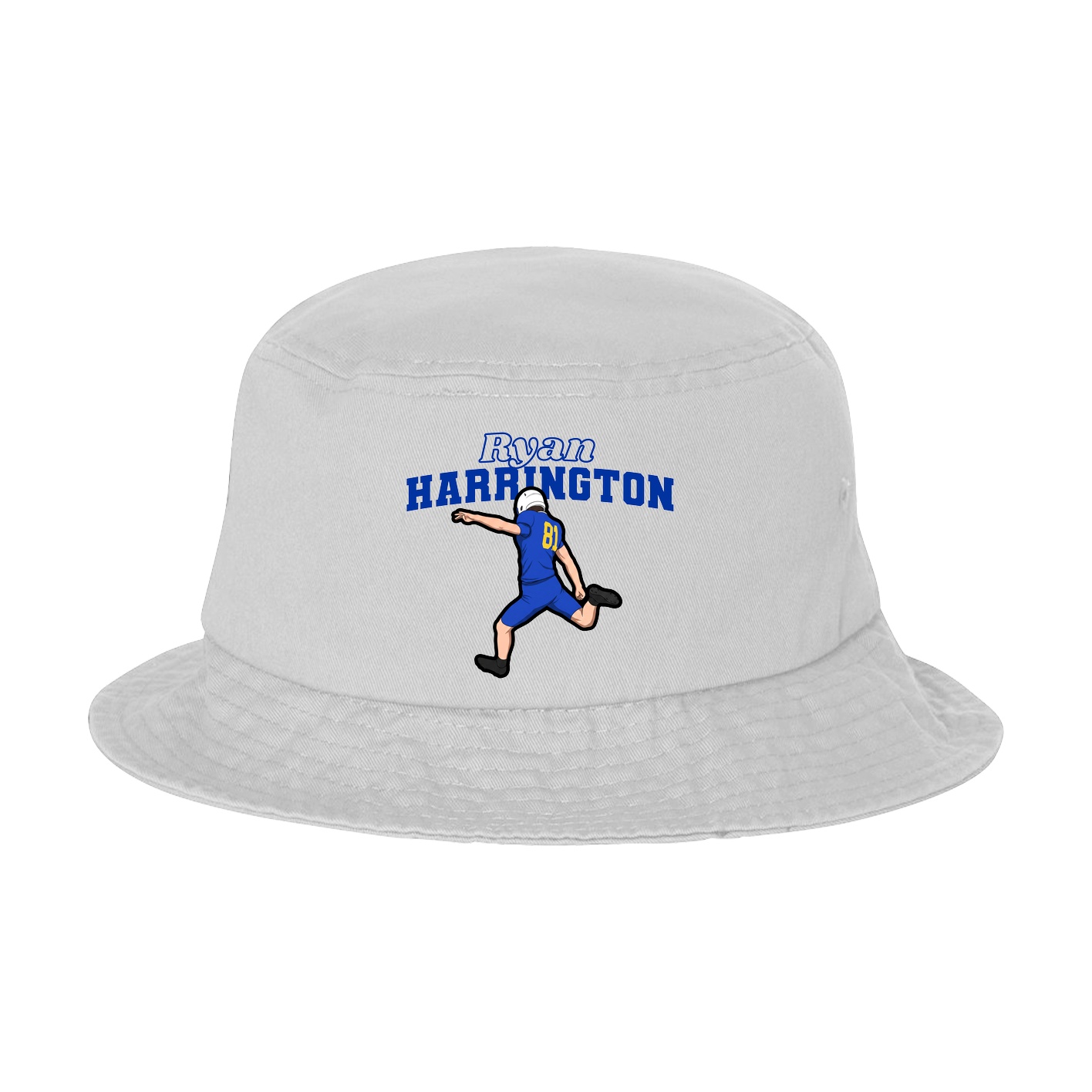 Bucket Cap — Name Arch in White