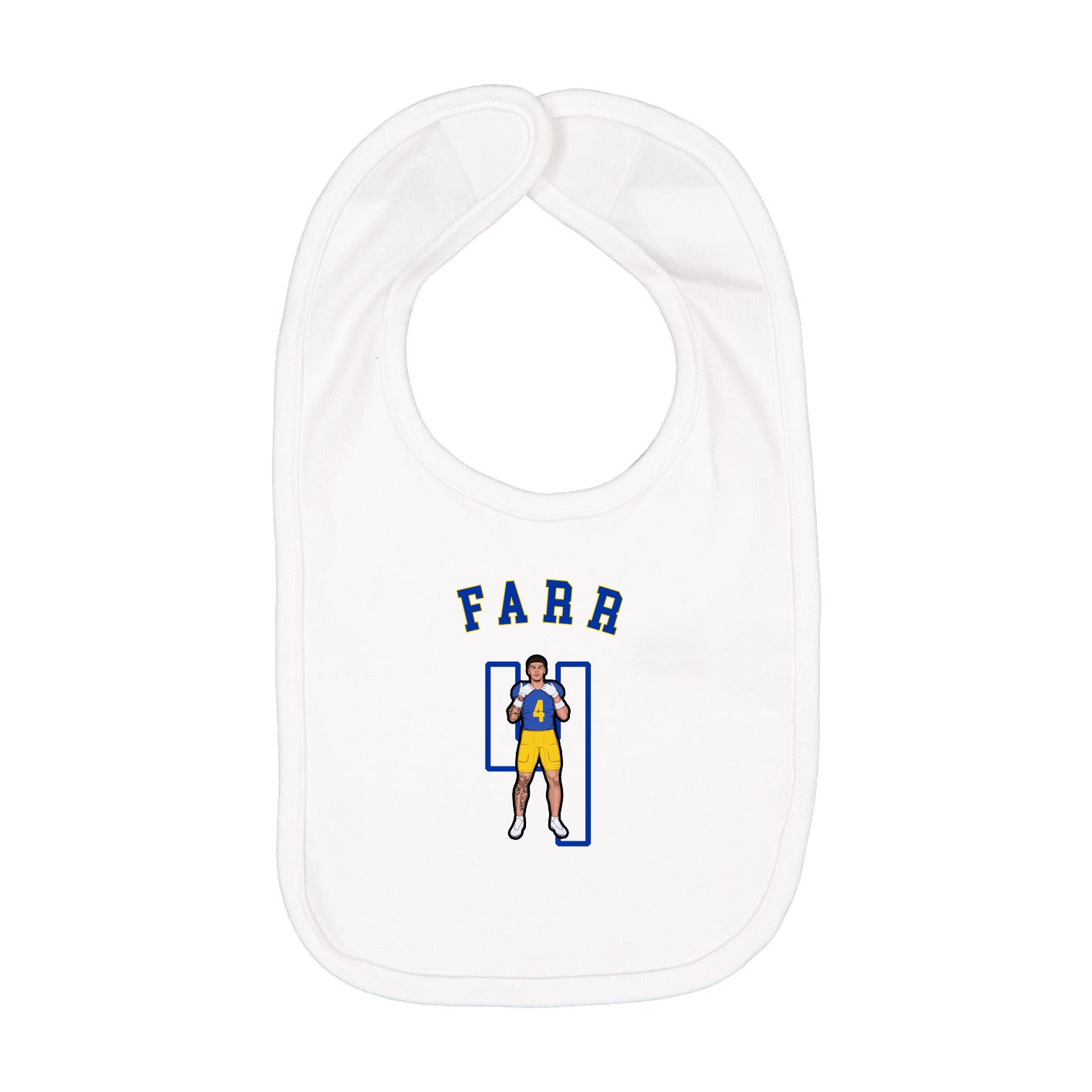 Infant Bib — Shirsey Arch in White