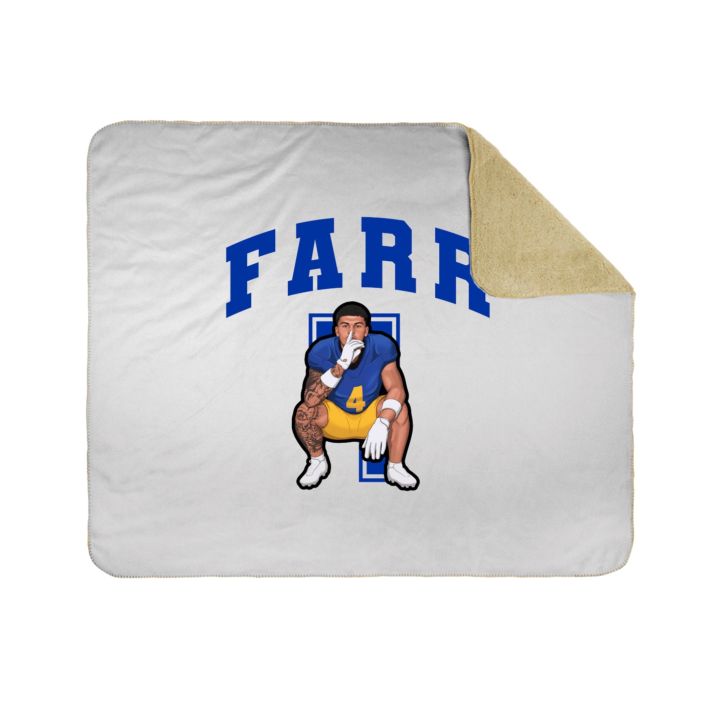 Throw Blanket — Number in White