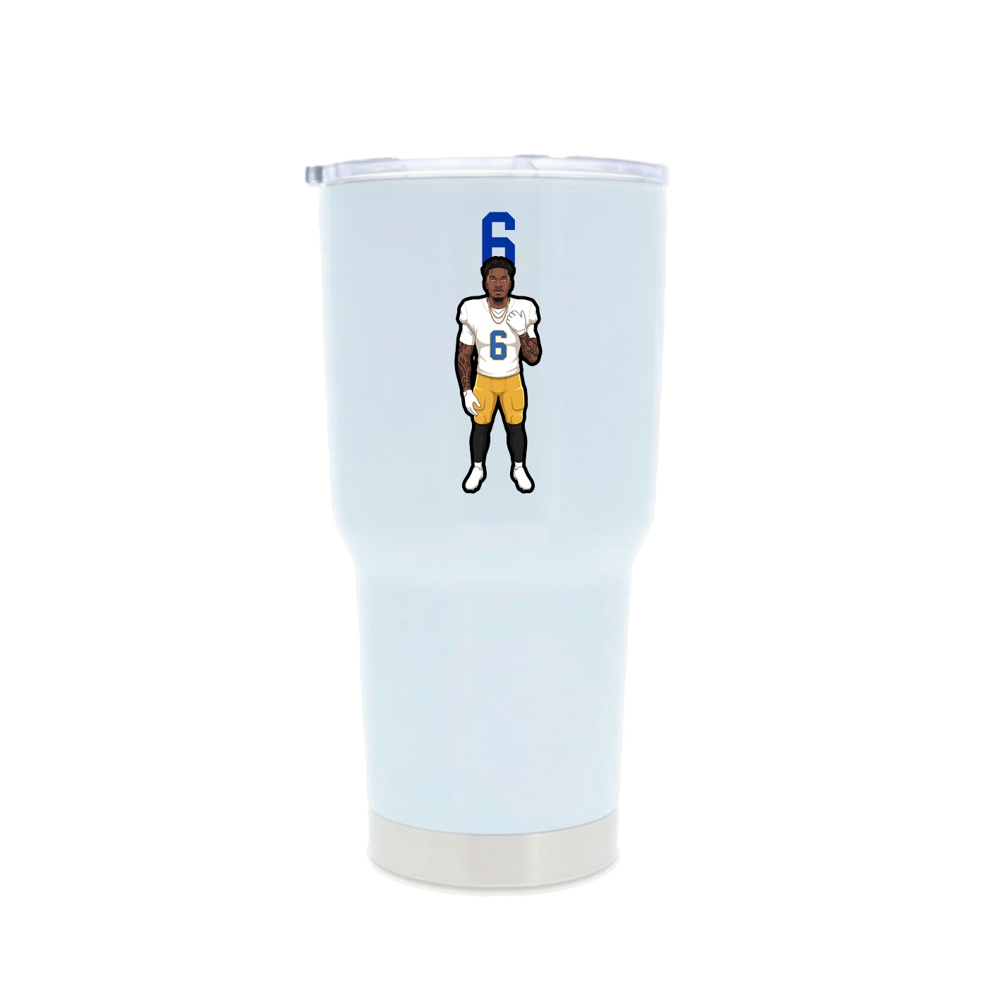 30oz Stainless Steel Tumbler — Number Top in White