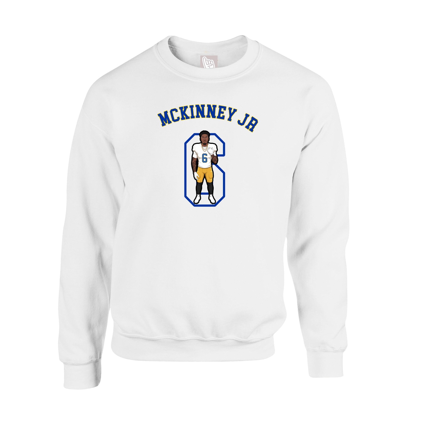 Fleece Crew — Shirsey Arch in White