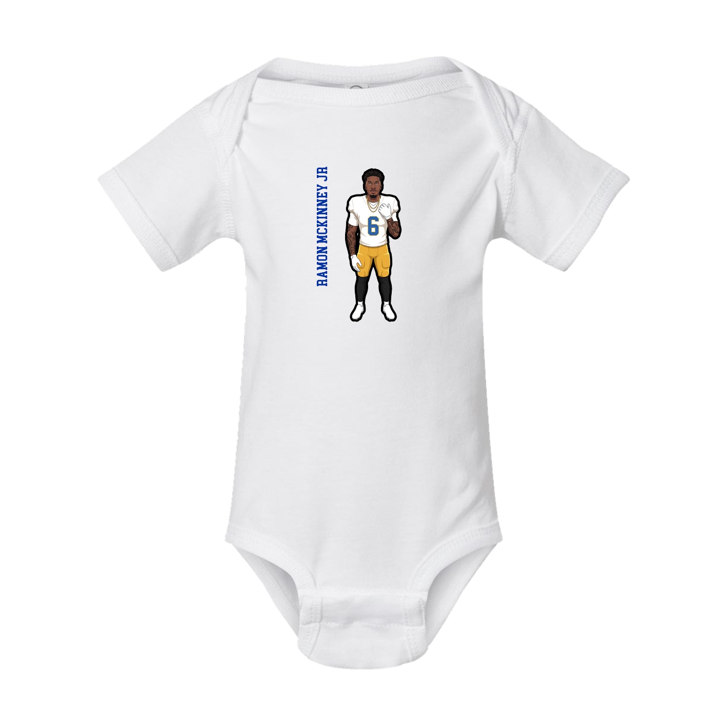 Baby Onesie — Name Vertical in White