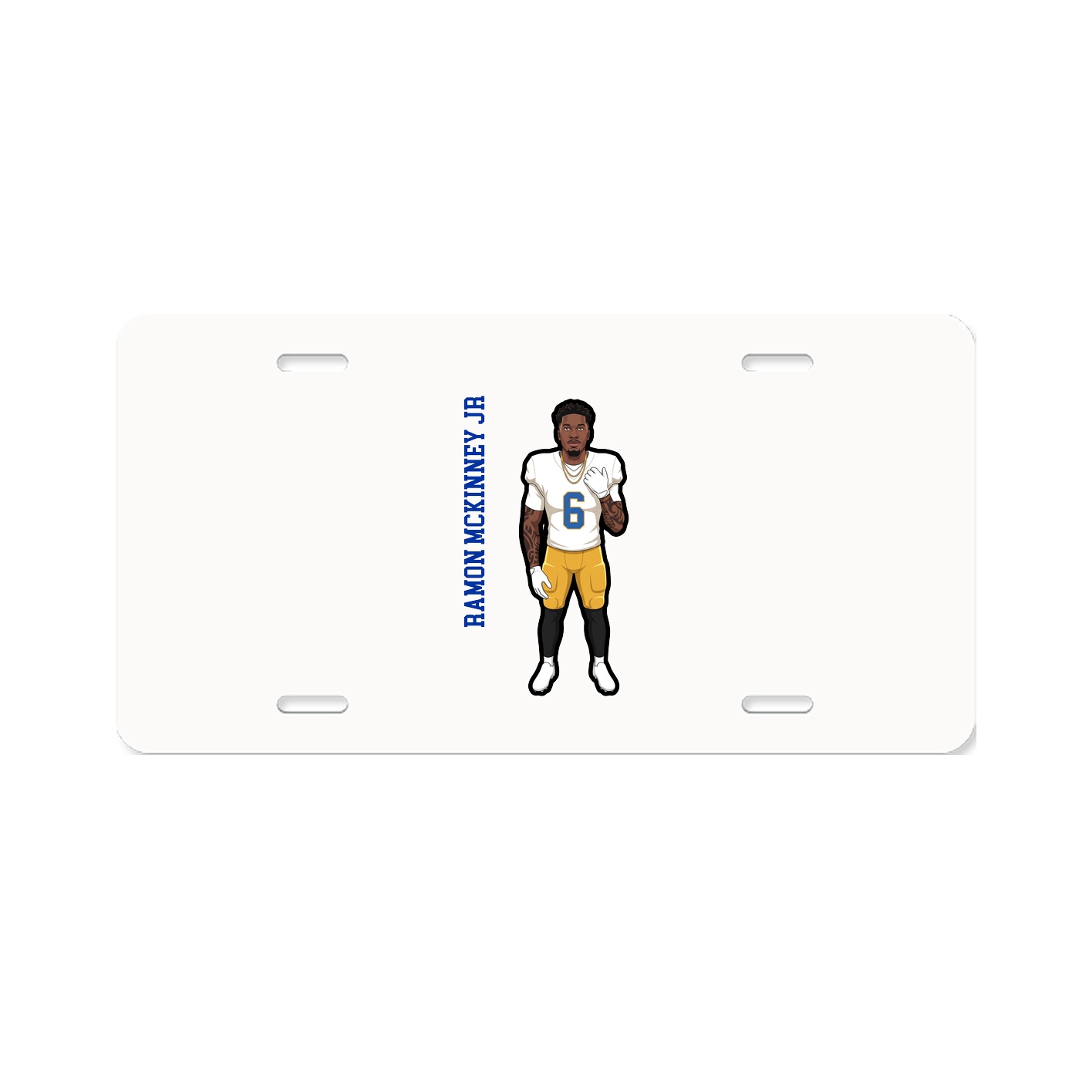 License Plate — Name Vertical in Classic