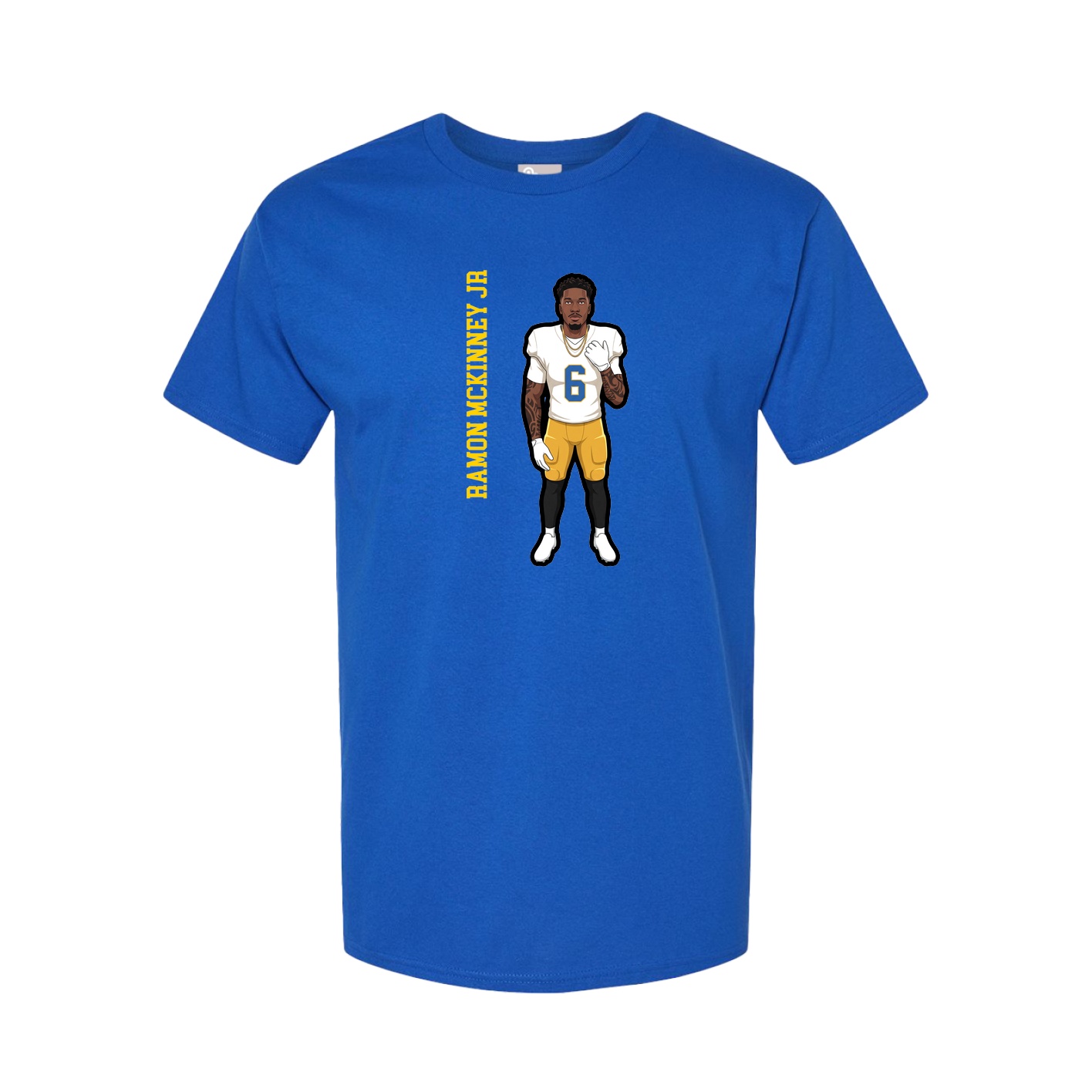 Youth Tee — Name Vertical in Royal