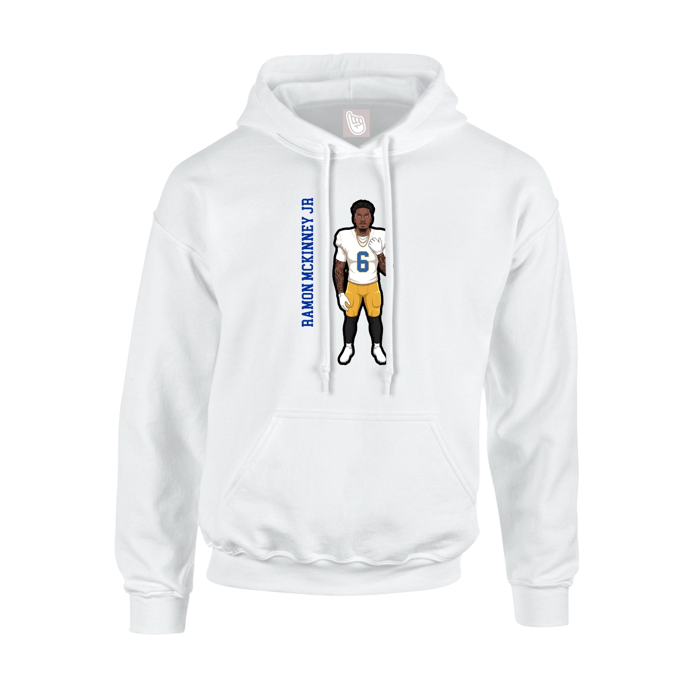 Hoodie — Name Vertical in White