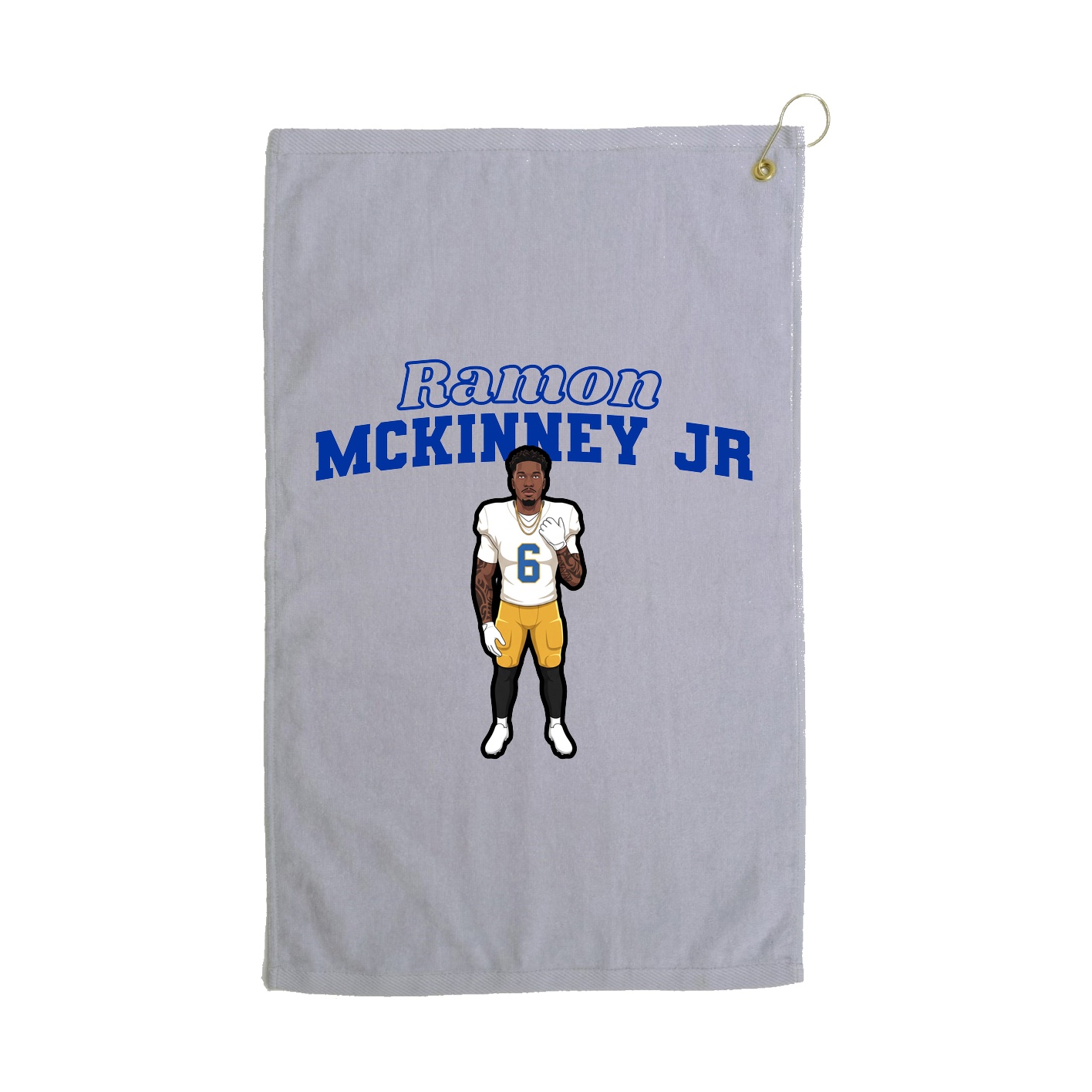 Golf Towel — Name Arch in Grey