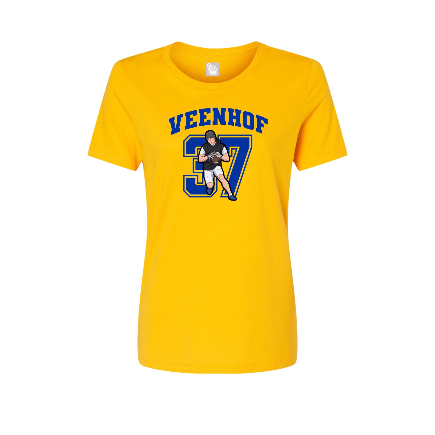 Fitted Women's Tee — Number in Gold