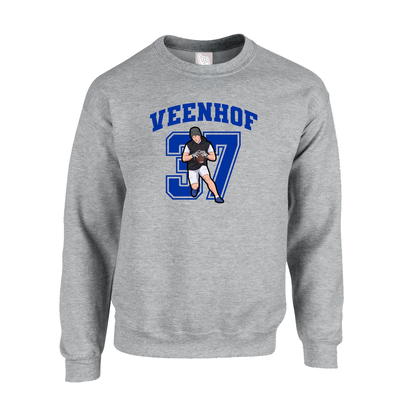 Fleece Crew — Number in Grey