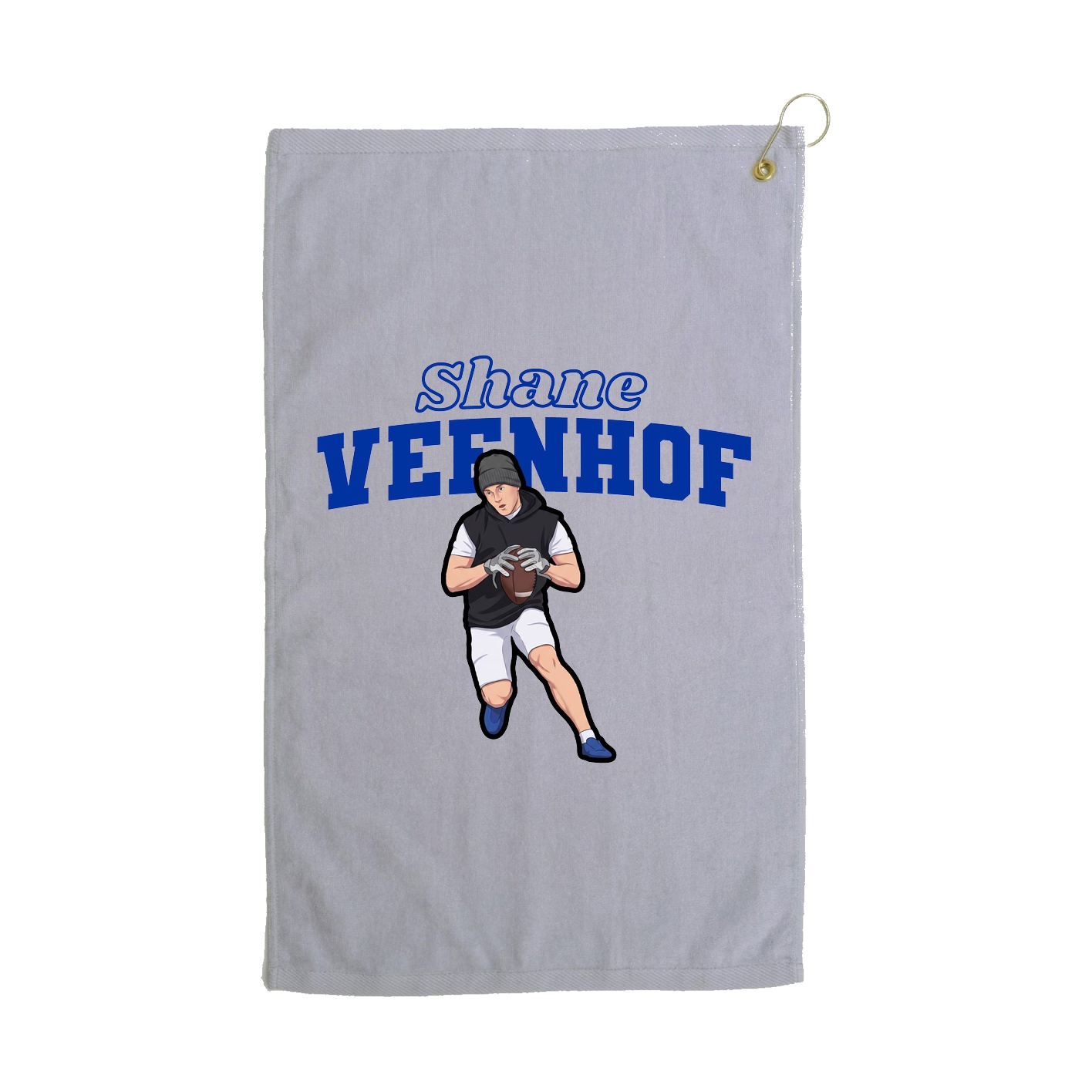 Golf Towel — Name Arch in Grey
