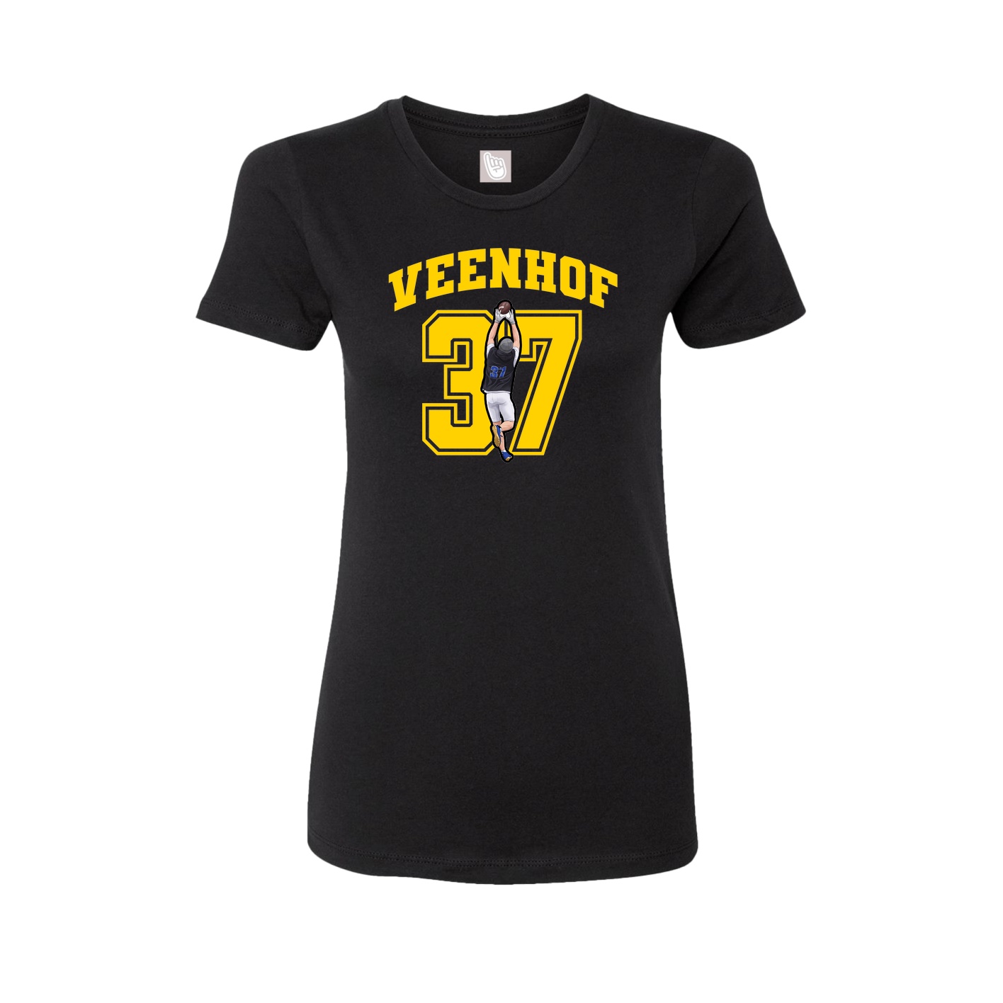 Fitted Women's Tee — Number in Black