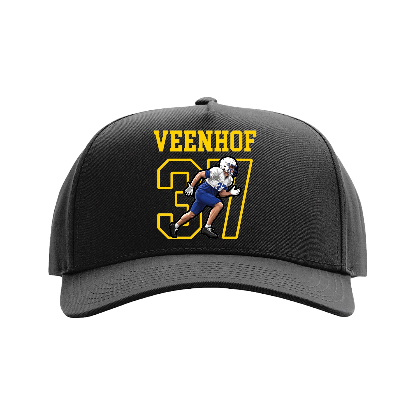 Full Fabric Five-Panel Champ Cap — Shirsey in Black