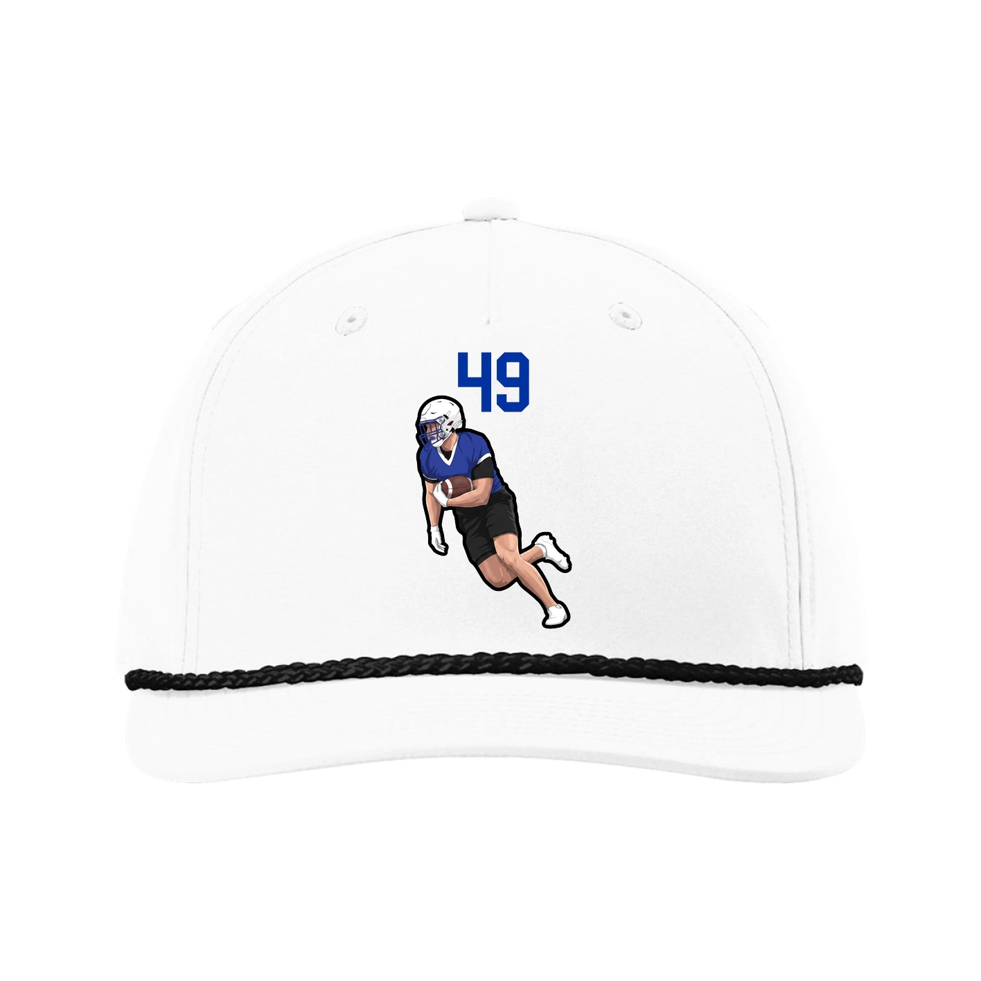 Five-Panel Classic Rope Cap — Number Top in White