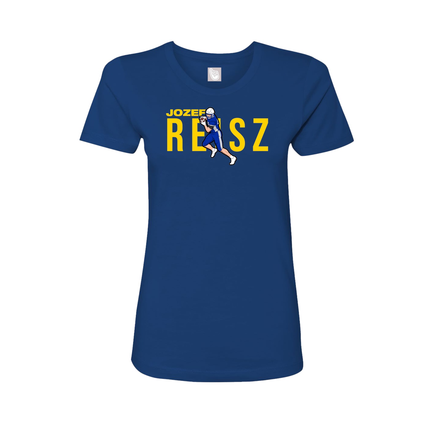 Fitted Women's Tee — Player Name in Royal