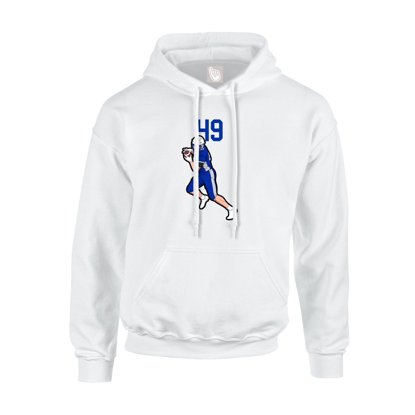 Youth Hoodie — Number Top in White