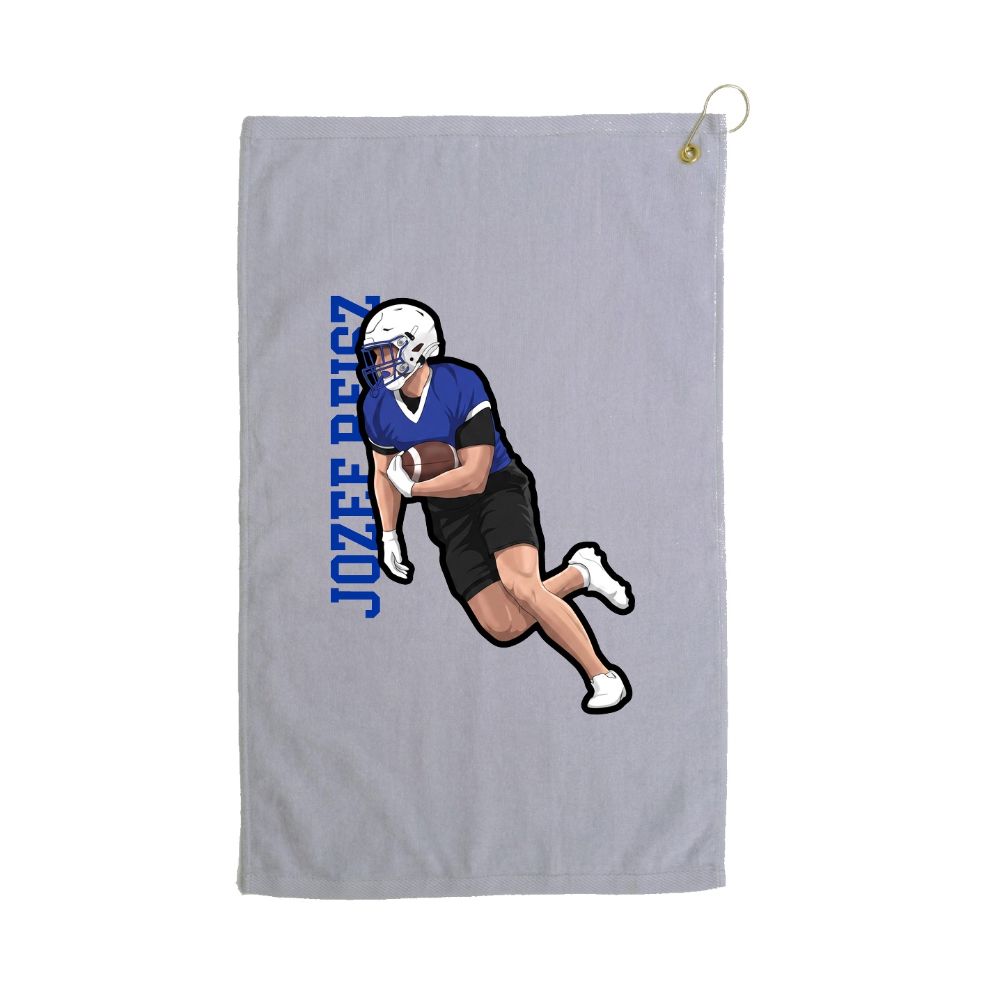 Golf Towel — Name Vertical in Grey