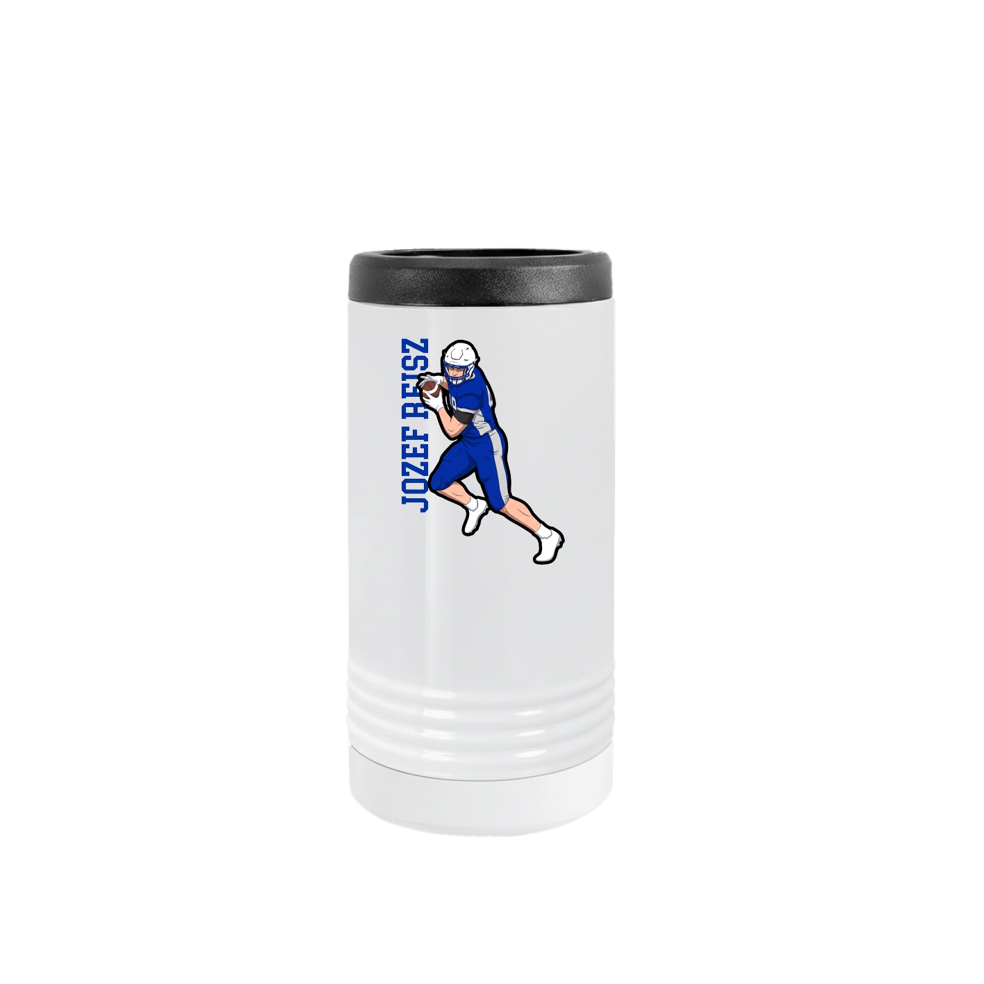 Slim Beverage Holder — Name Vertical in White
