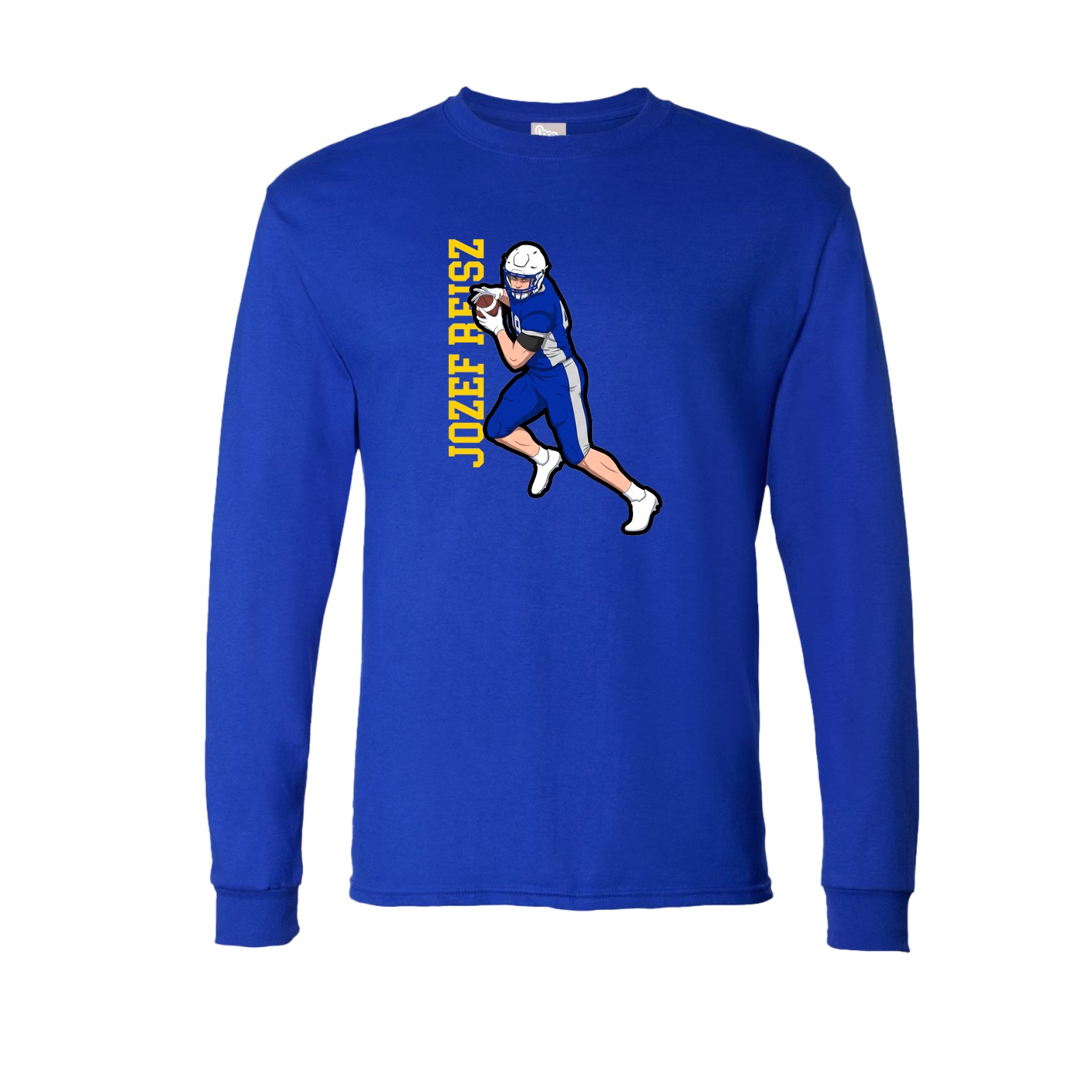 Long Sleeve Tee — Name Vertical in Royal