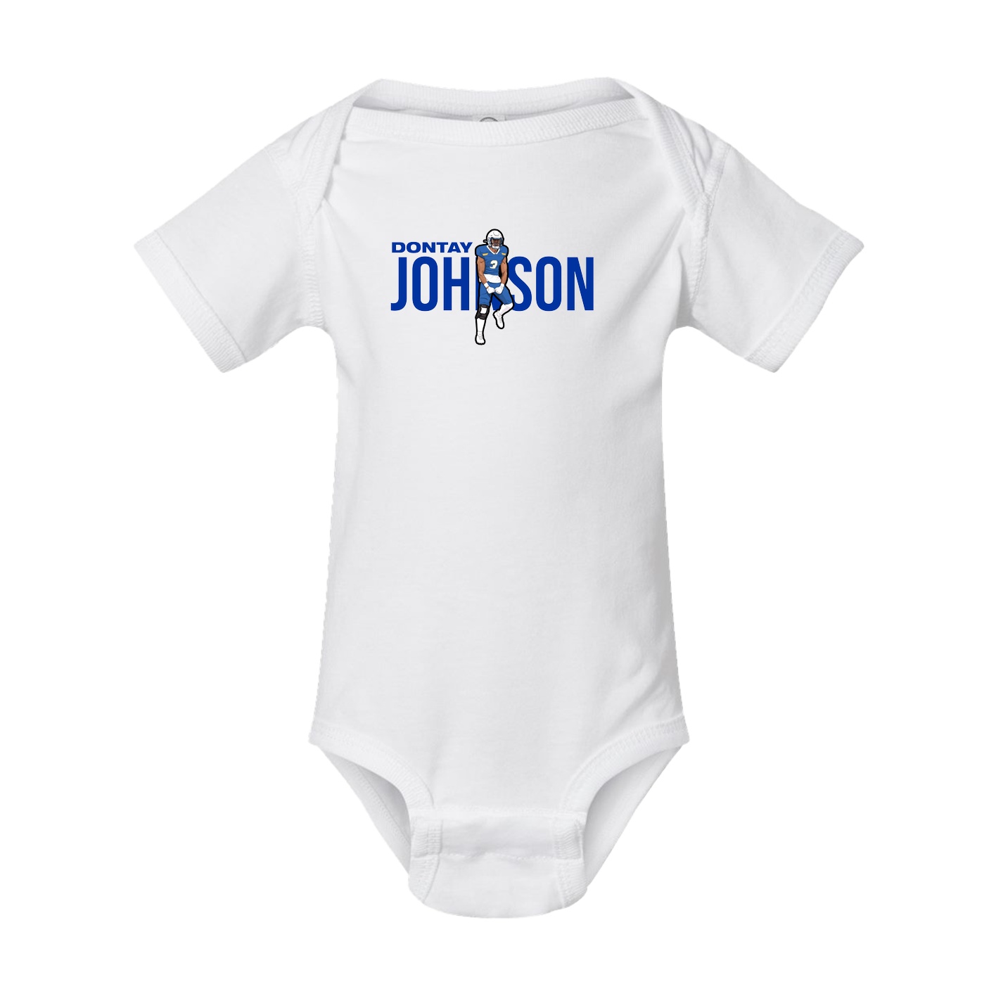 Baby Onesie — Player Name in White