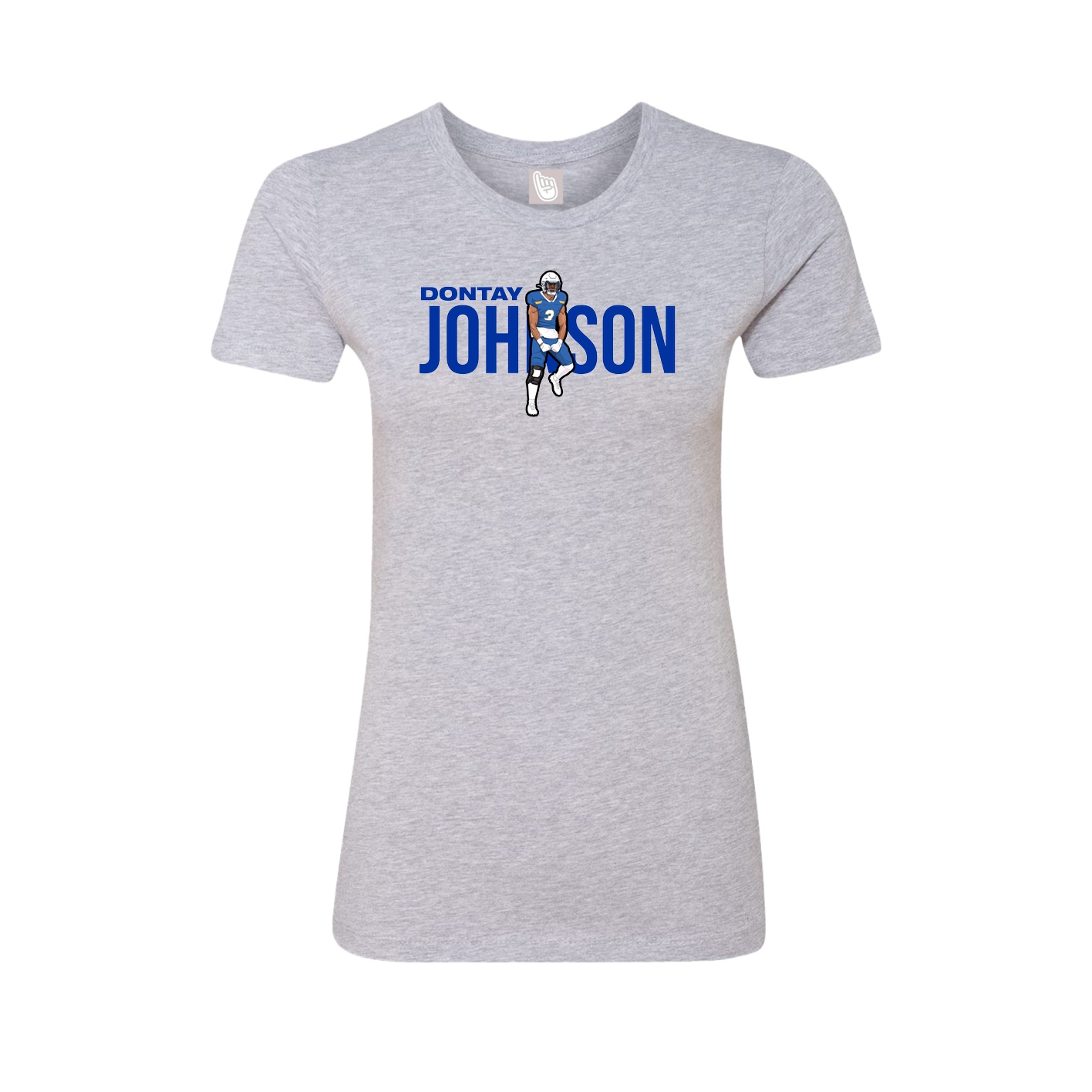 Fitted Women's Tee — Player Name in Grey
