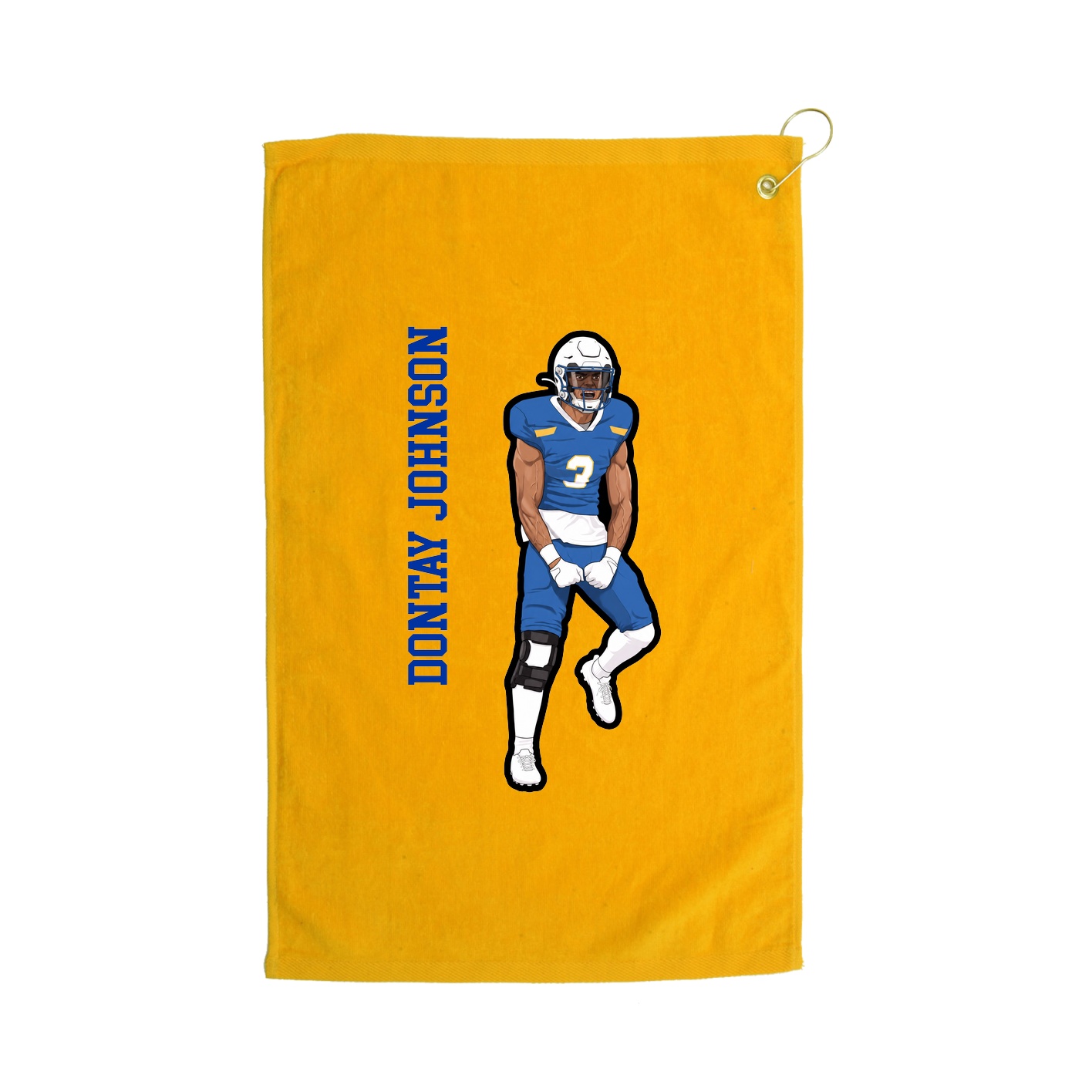 Golf Towel — Name Vertical in Gold