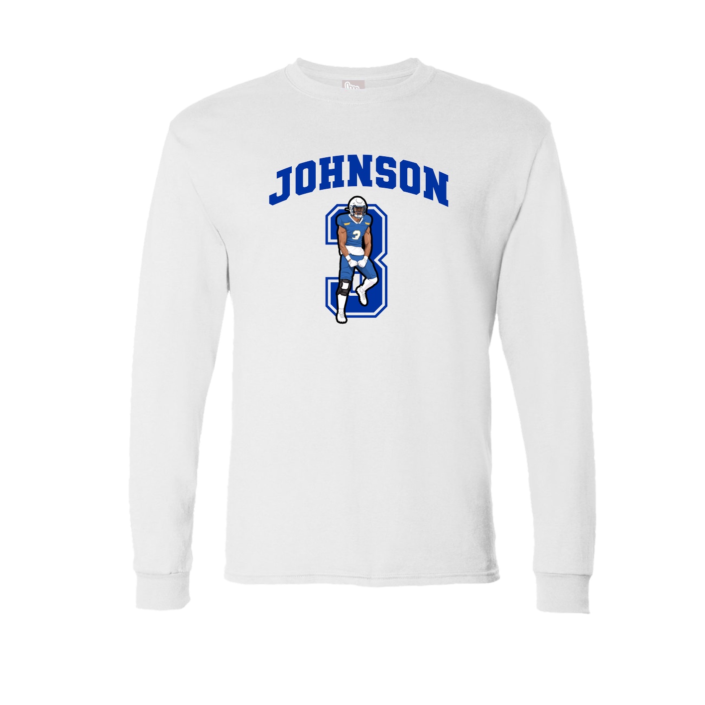 Long Sleeve Tee — Number in White