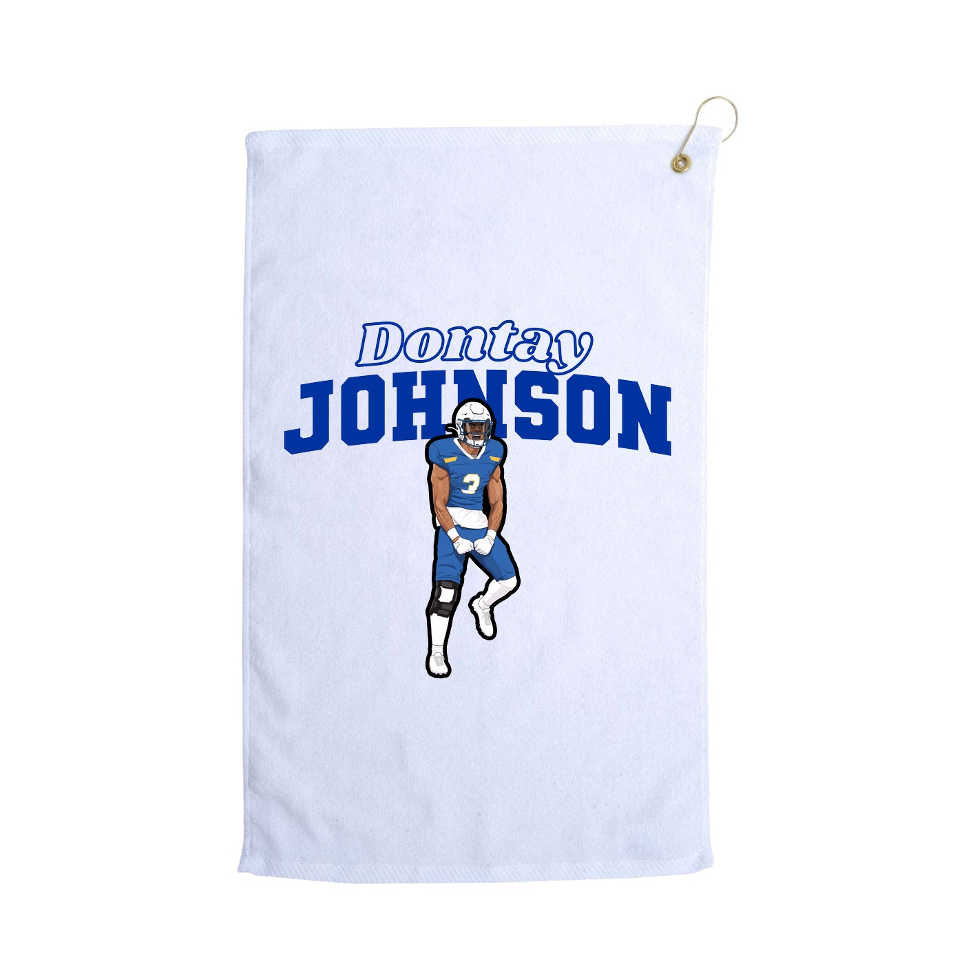 Golf Towel — Name Arch in White